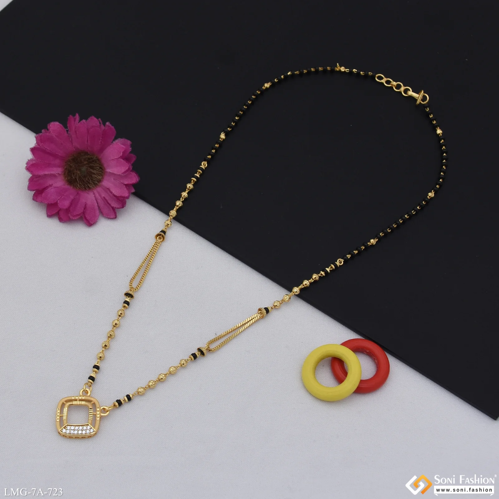 Finely Detailed Gold Plated Mangalsutra for Women - Style A723 - Image 3