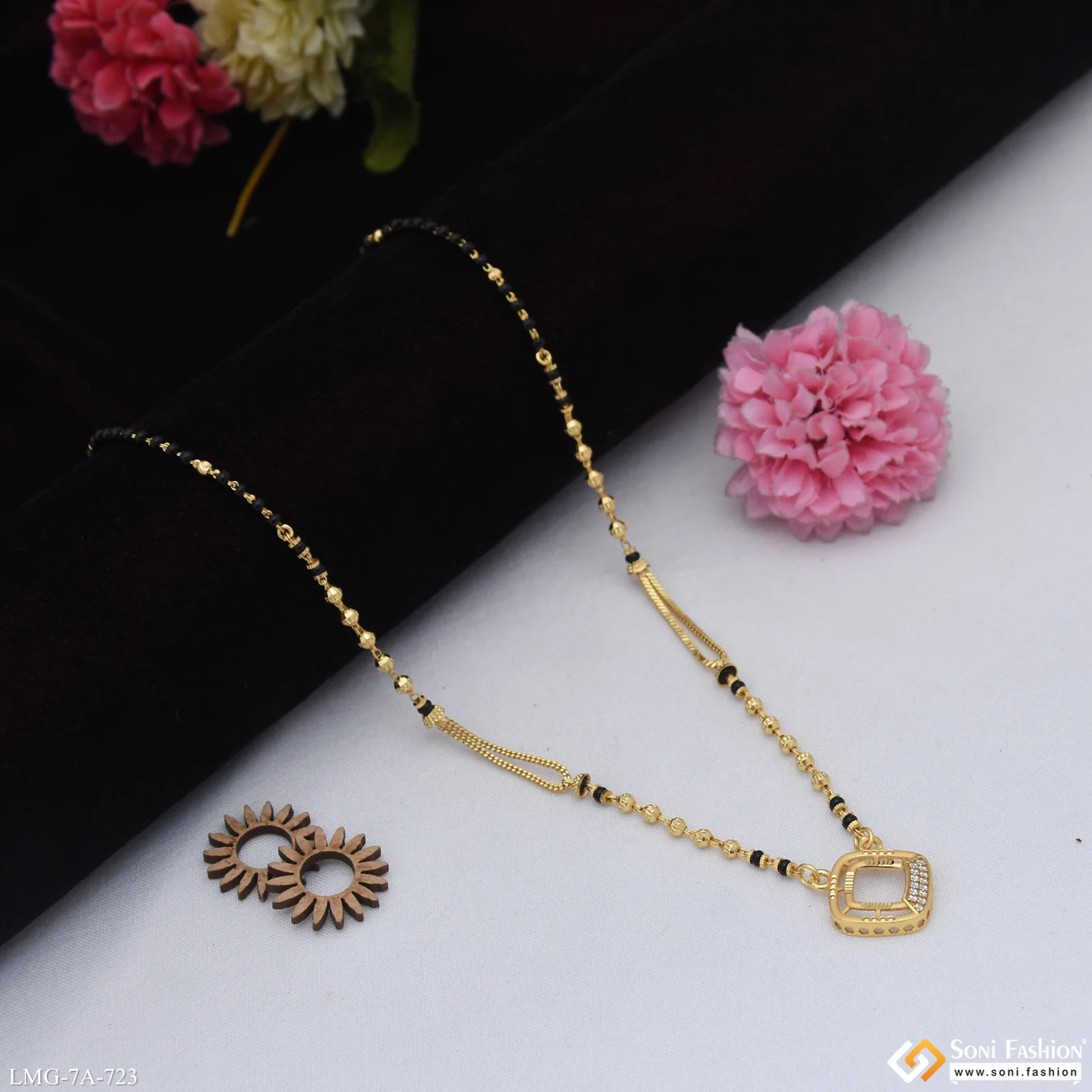Finely Detailed Gold Plated Mangalsutra for Women - Style A723 - Image 4