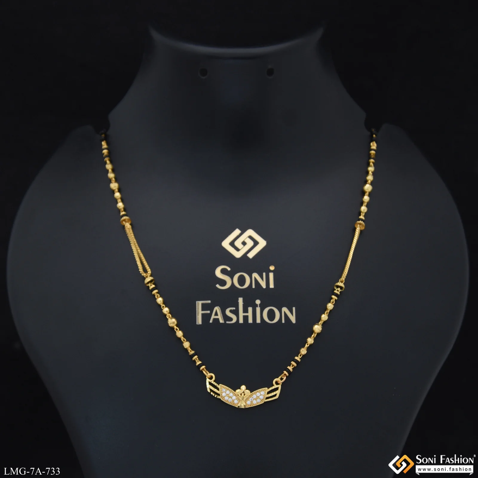 Finely Detailed Gold Plated Mangalsutra for Women - Style A733