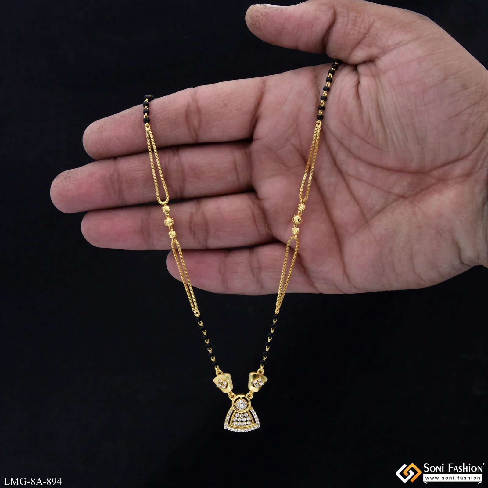 Finely Detailed Gold Plated Mangalsutra for Women - Style A894 - Image 2