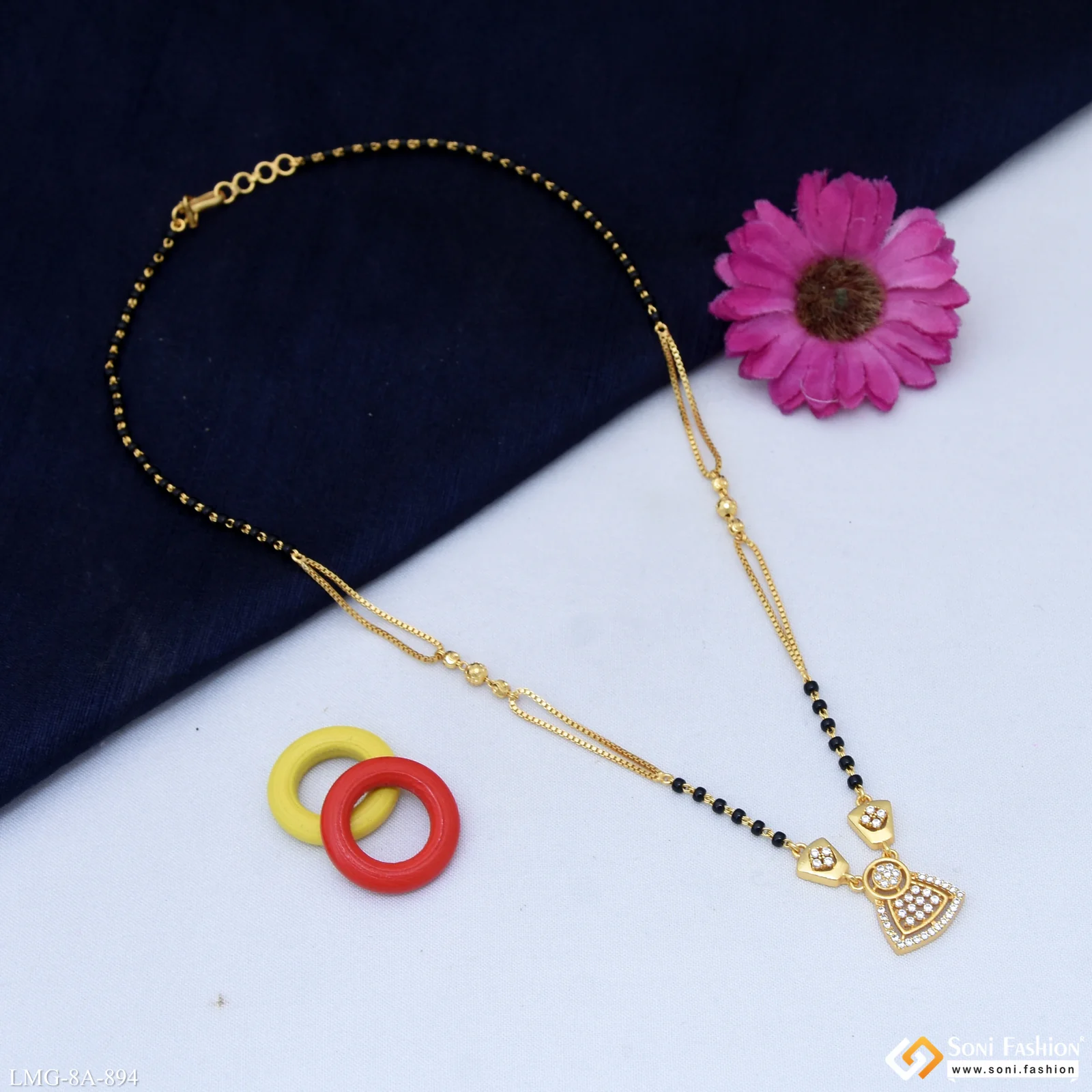 Finely Detailed Gold Plated Mangalsutra for Women - Style A894 - Image 5