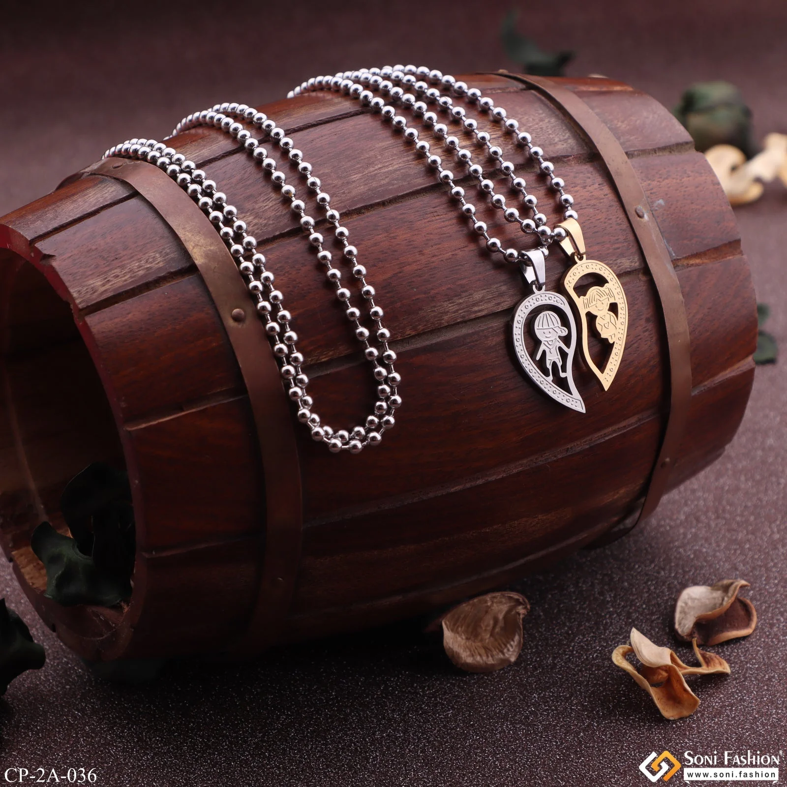 Friendship Day Gift for Your Love - 2 Locket With 2 Chain - Stainless Steel Made - Style A036 - Image 3