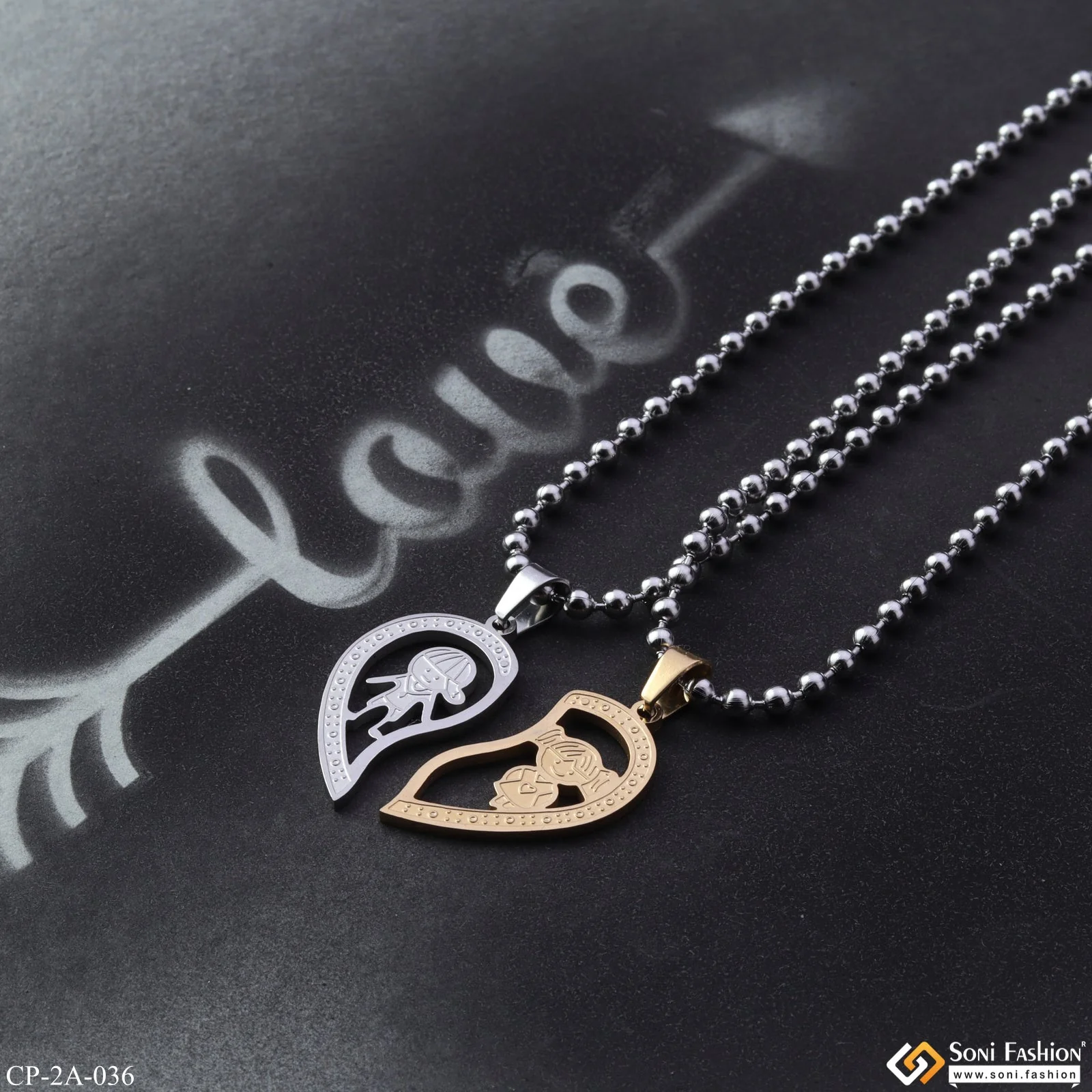 Friendship Day Gift for Your Love - 2 Locket With 2 Chain - Stainless Steel Made - Style A036 - Image 5