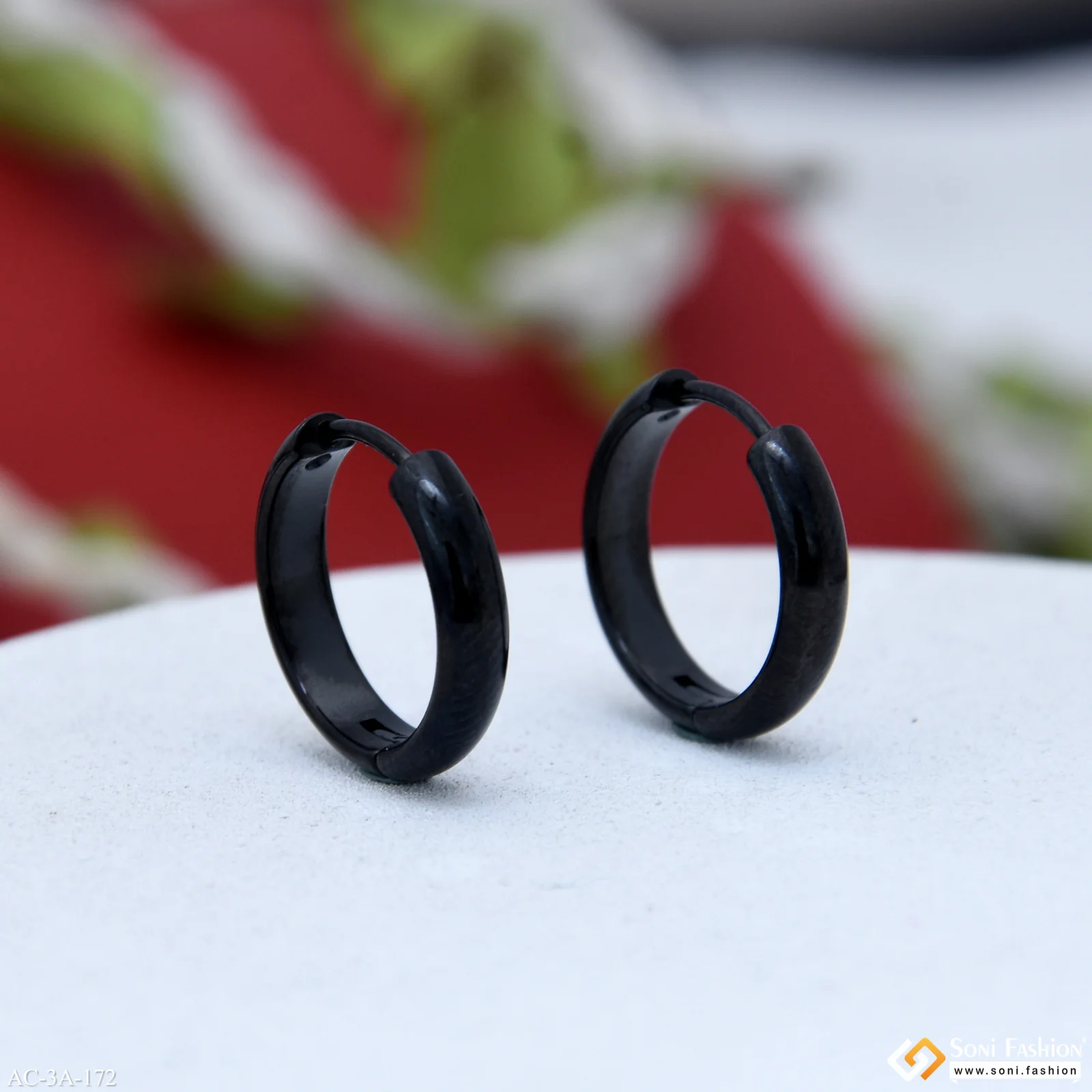 Funky Design Black Color Stud Earring for Men (2 Pc) - Style A172 - Image 5