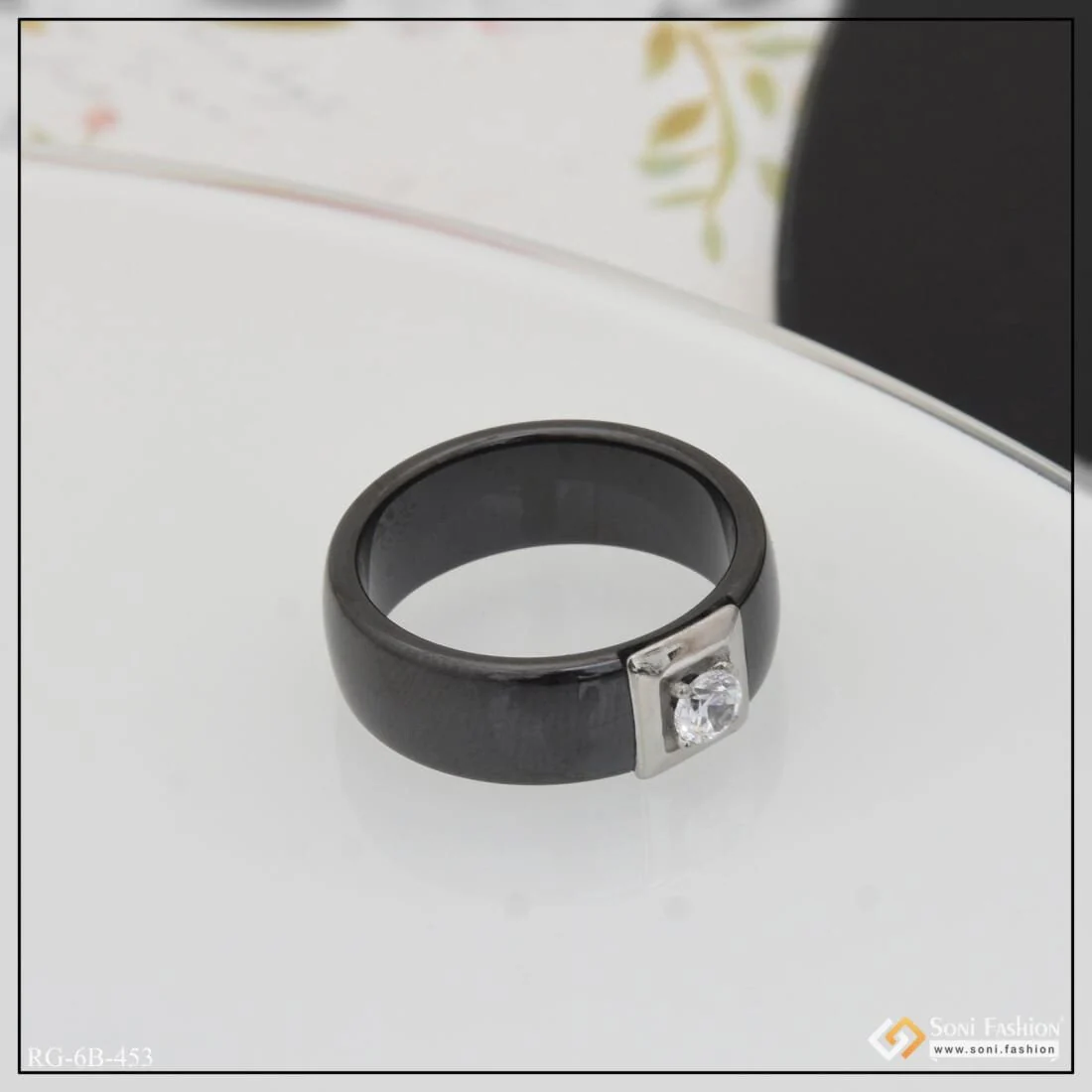 Funky Design With Diamond Excellent Design Black Color Ring For Men - Style B453 - Image 2