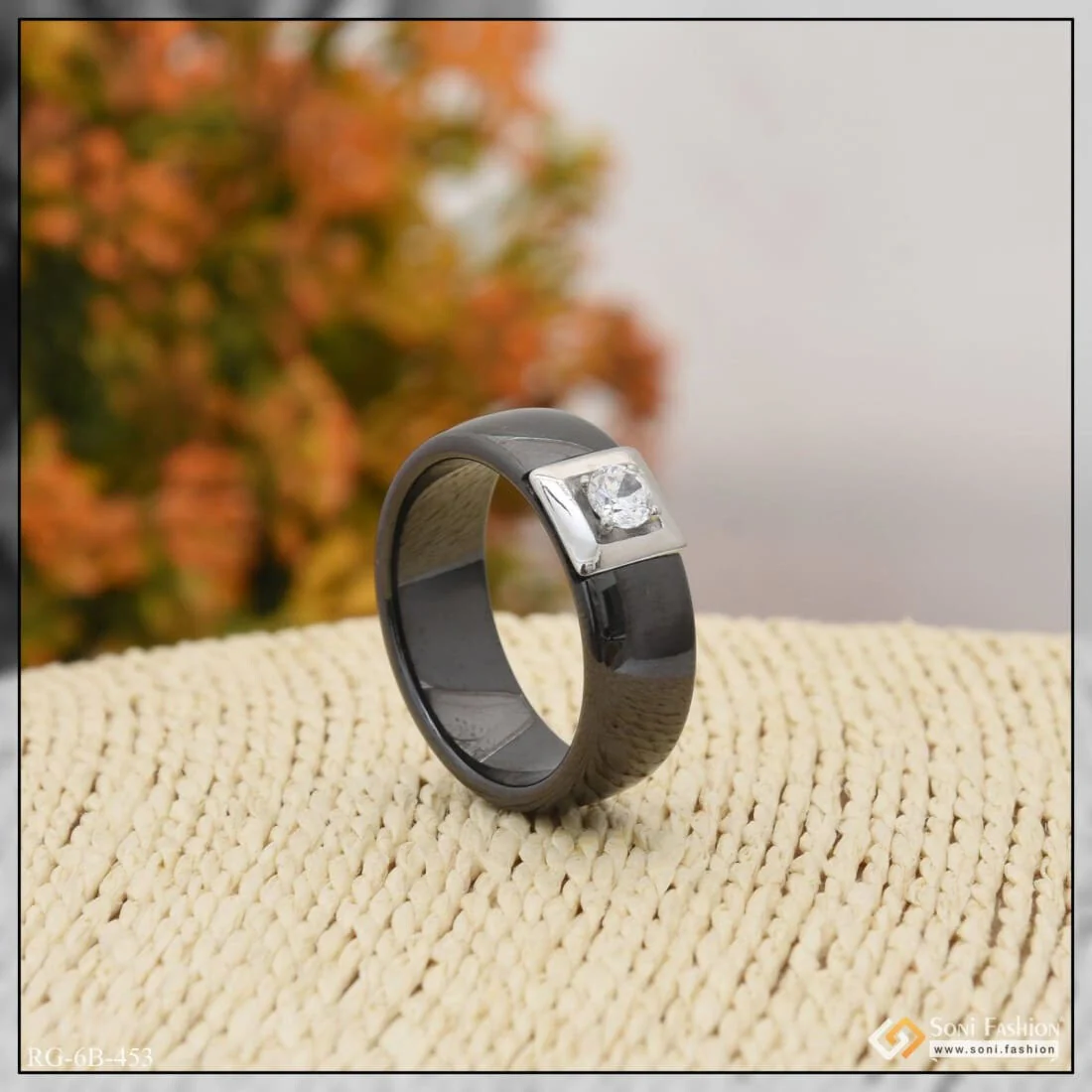 Funky Design With Diamond Excellent Design Black Color Ring For Men - Style B453 - Image 5