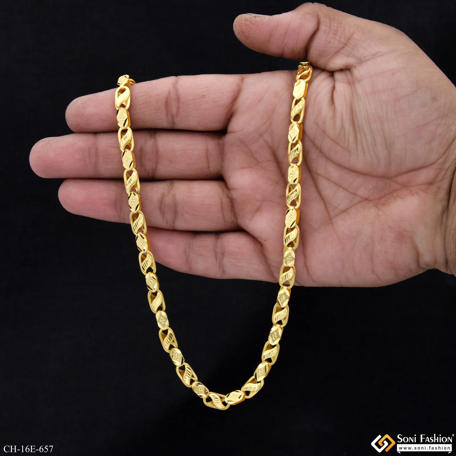 Funky Design Gold Plated Kohli Chain for Men - Style E657 - Image 3