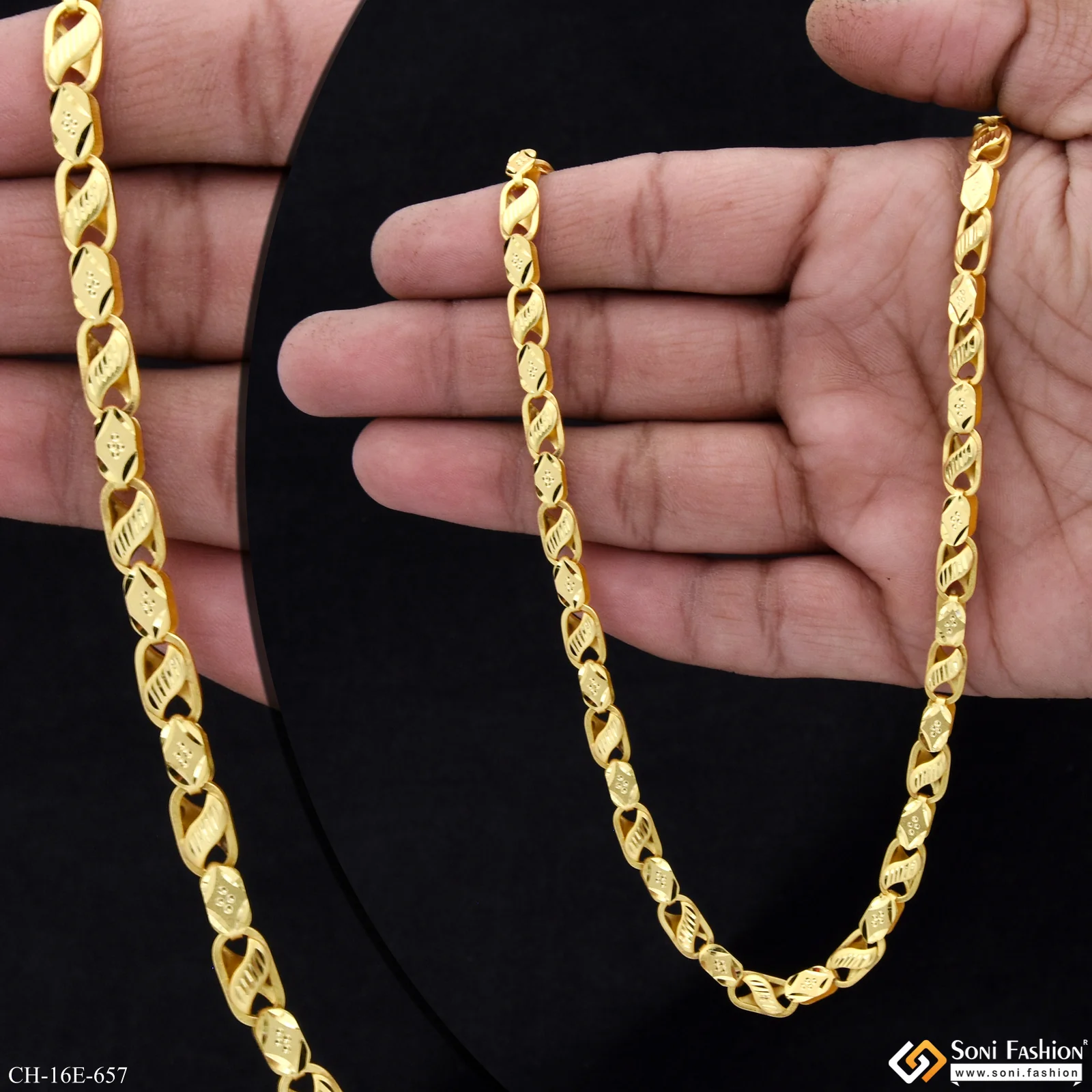 Funky Design Gold Plated Kohli Chain for Men - Style E657 - Image 4