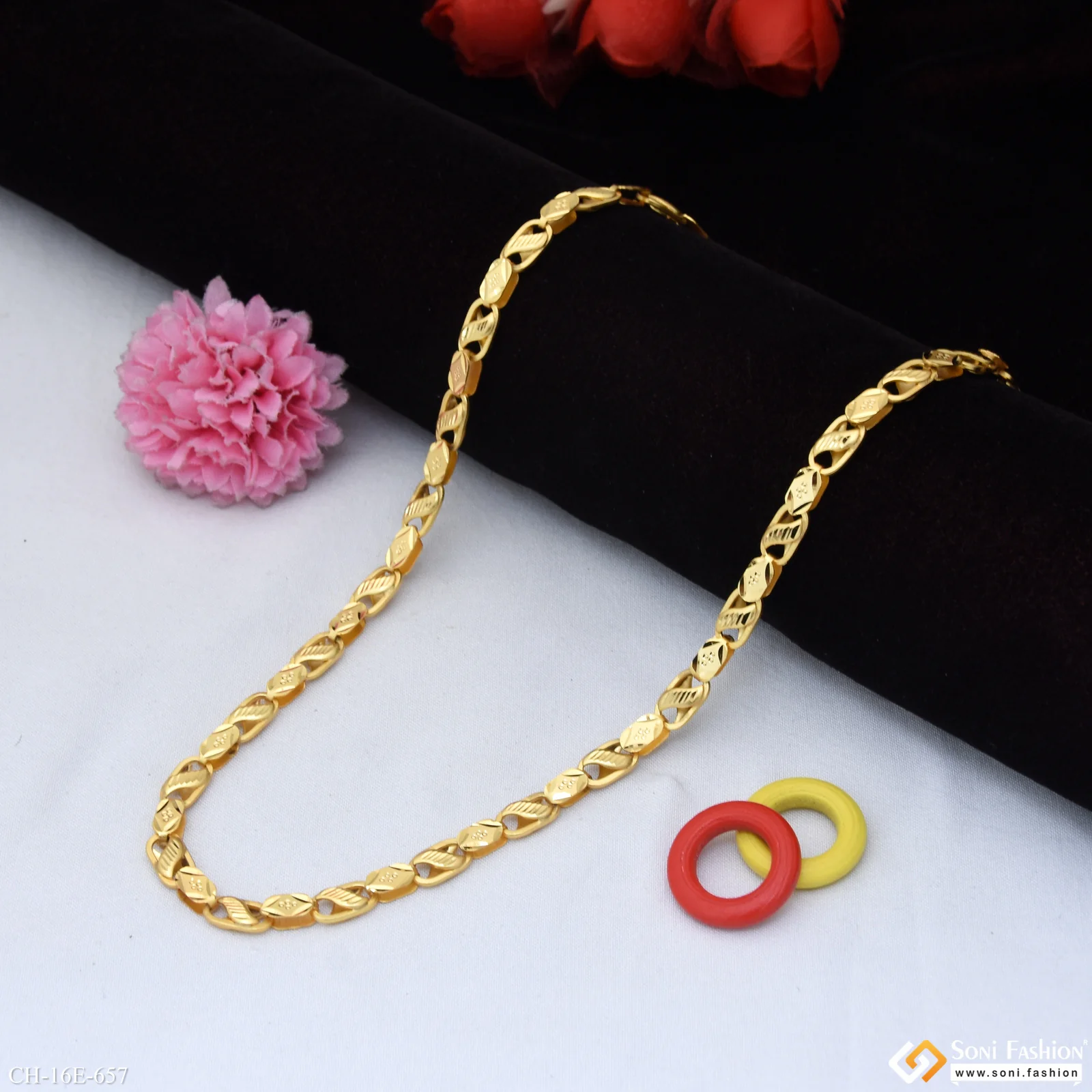 Funky Design Gold Plated Kohli Chain for Men - Style E657 - Image 5