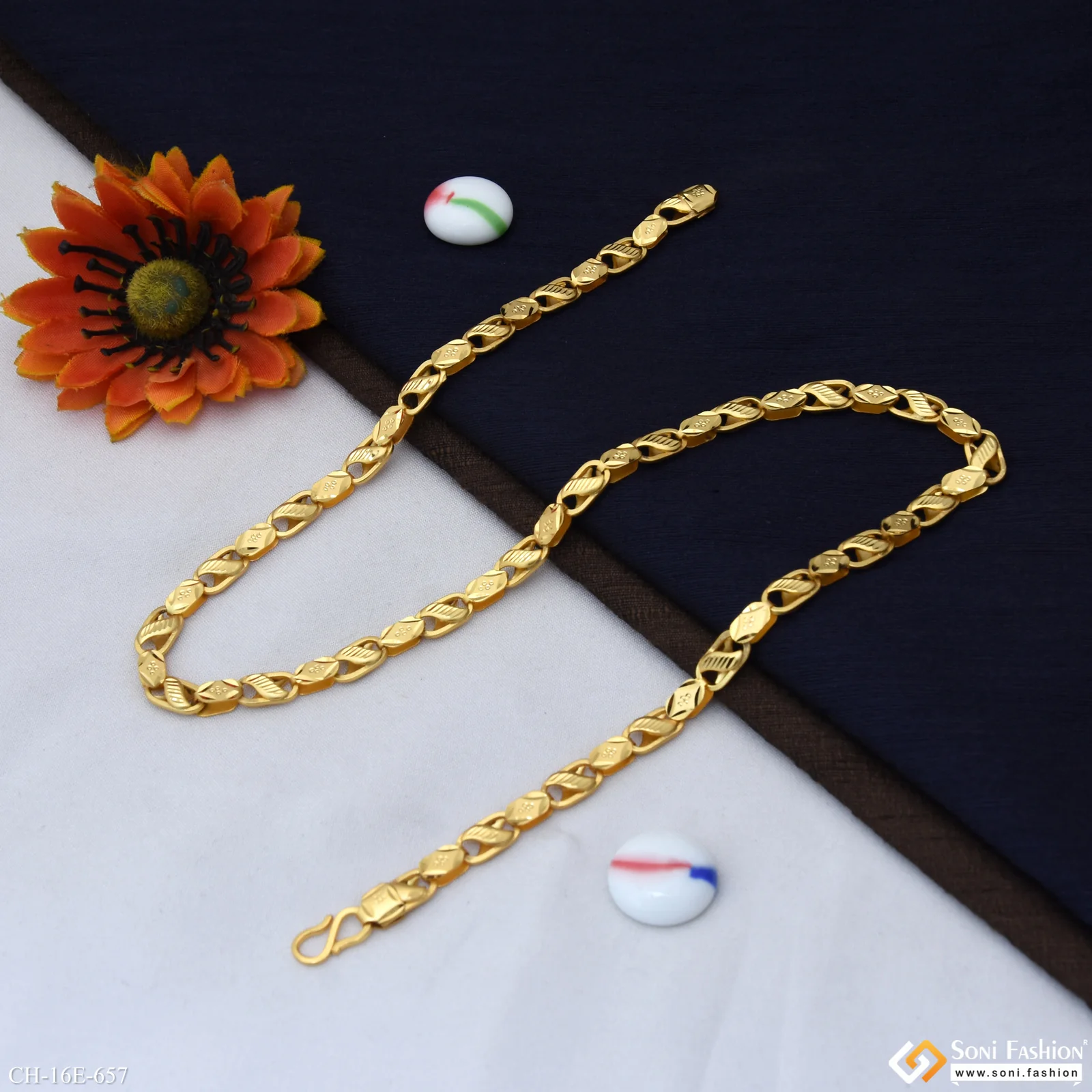 Funky Design Gold Plated Kohli Chain for Men - Style E657 - Image 6