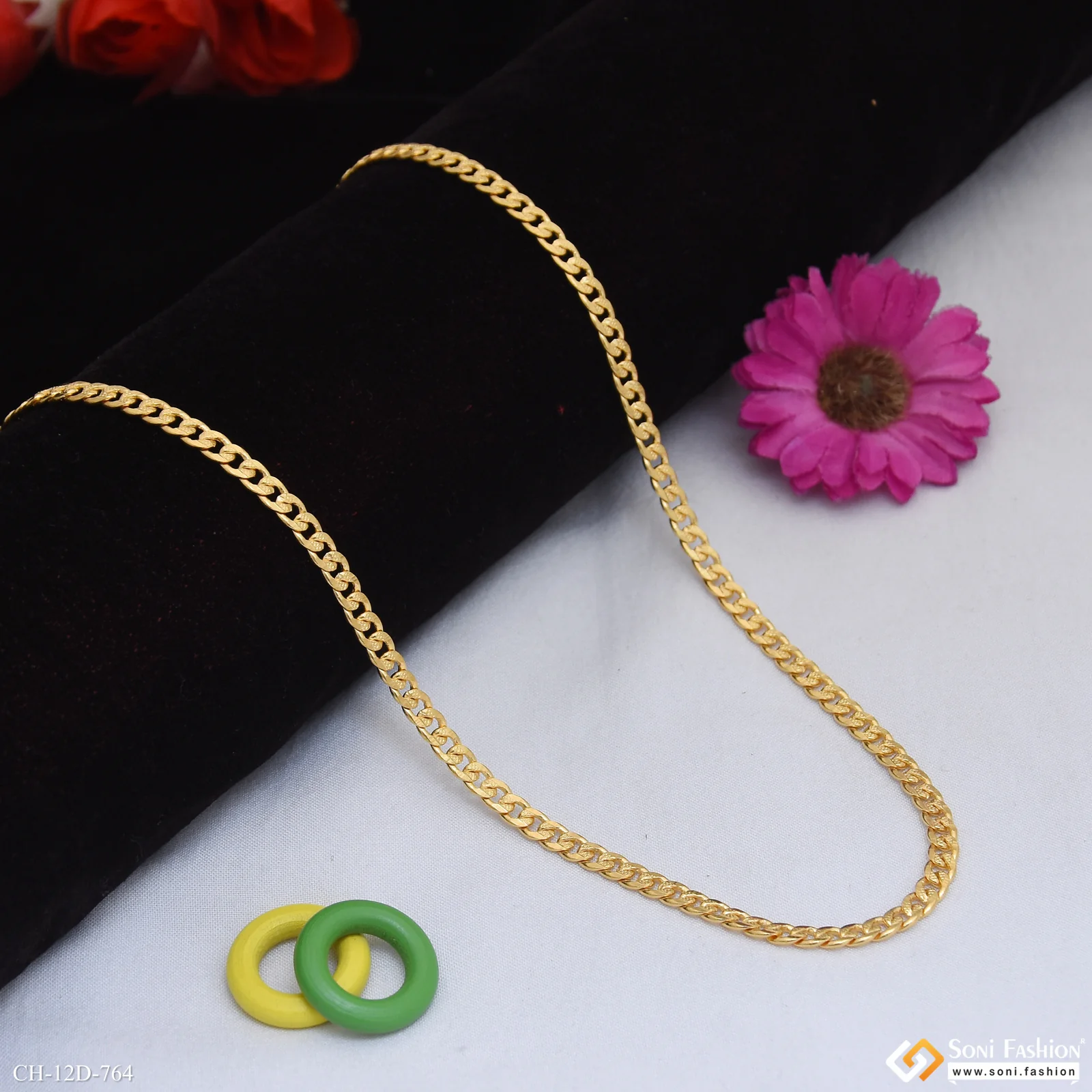 Funky Design Gold Plated Link Chain for Men - Style D764 - Image 4