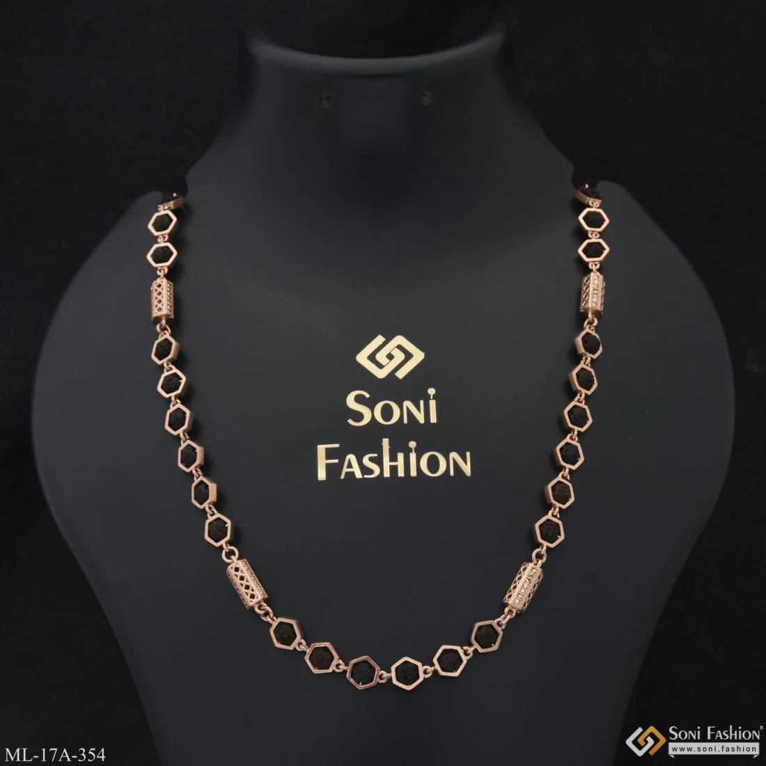 Funky Design Popular Design Rose Gold Color Rudraksha Mala For Men - Style A354