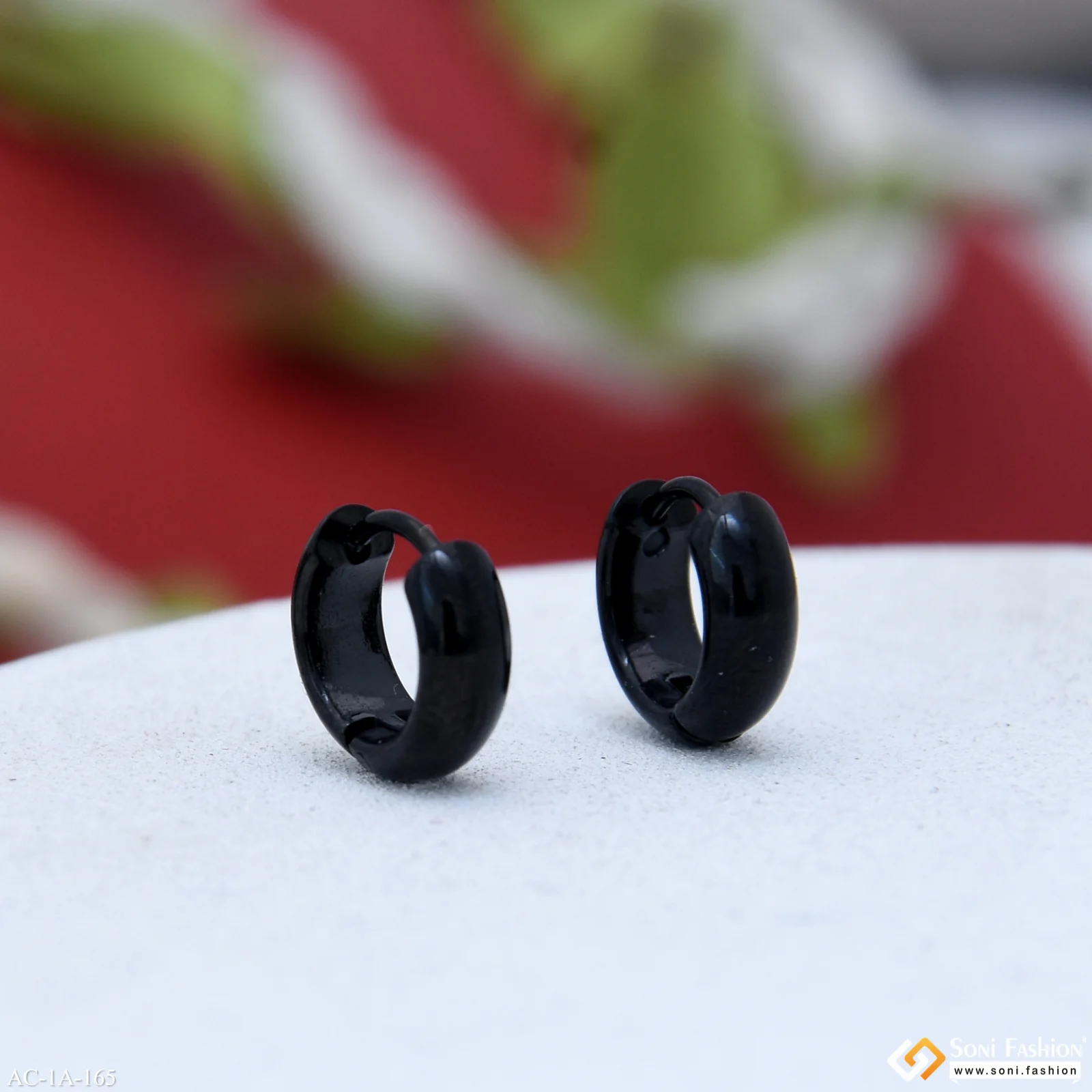 Glamorous Design Black Color Stud Earring for Men (2 Pc) - Style A165 - Image 5