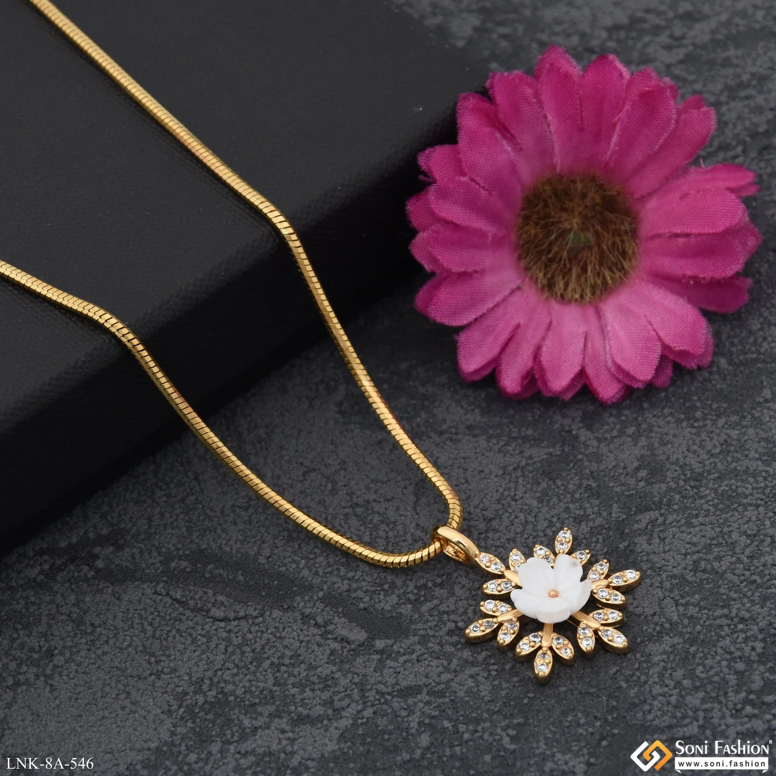Glamorous Design Gold Plated Chain Pendant for Ladies - Style A546 - Image 4