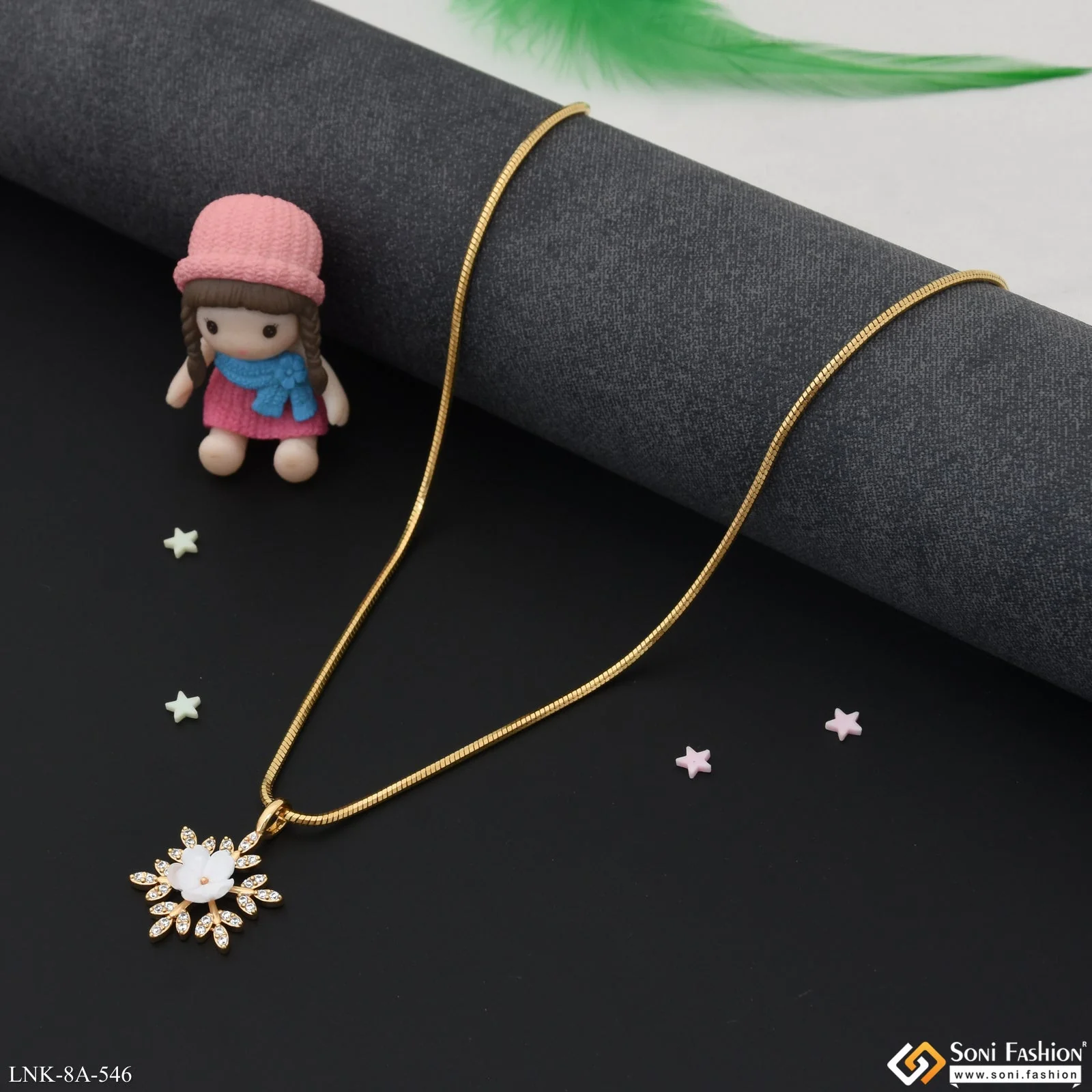 Glamorous Design Gold Plated Chain Pendant for Ladies - Style A546 - Image 5
