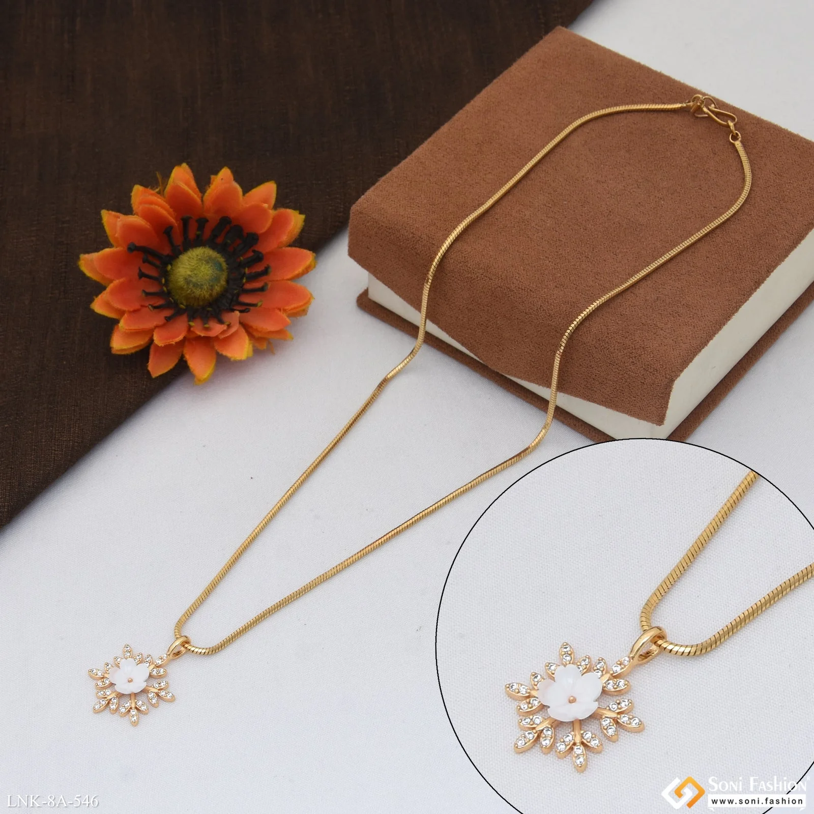 Glamorous Design Gold Plated Chain Pendant for Ladies - Style A546 - Image 6