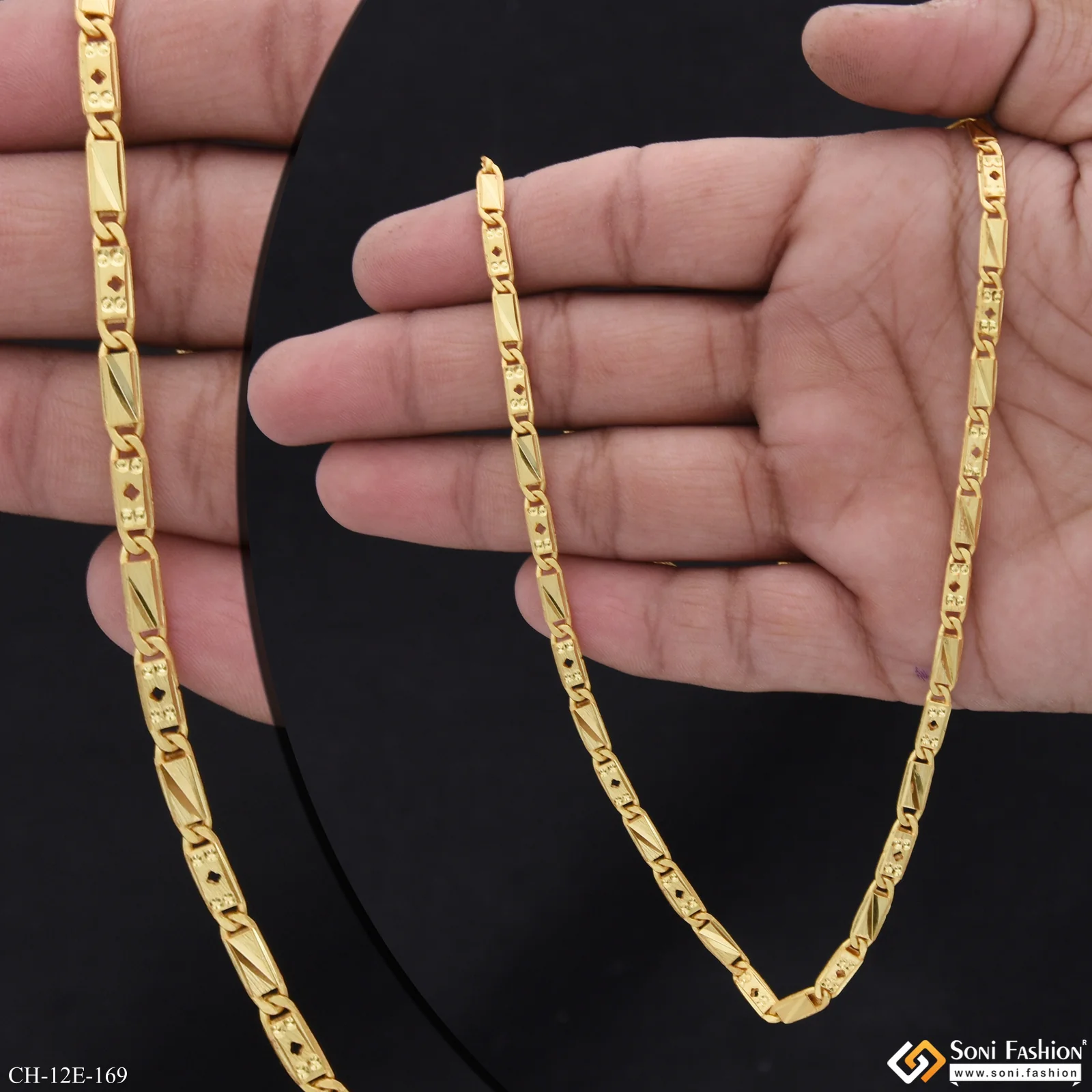 Glamorous Design Gold Plated Nawabi Chain for Men - Style E169 - Image 2
