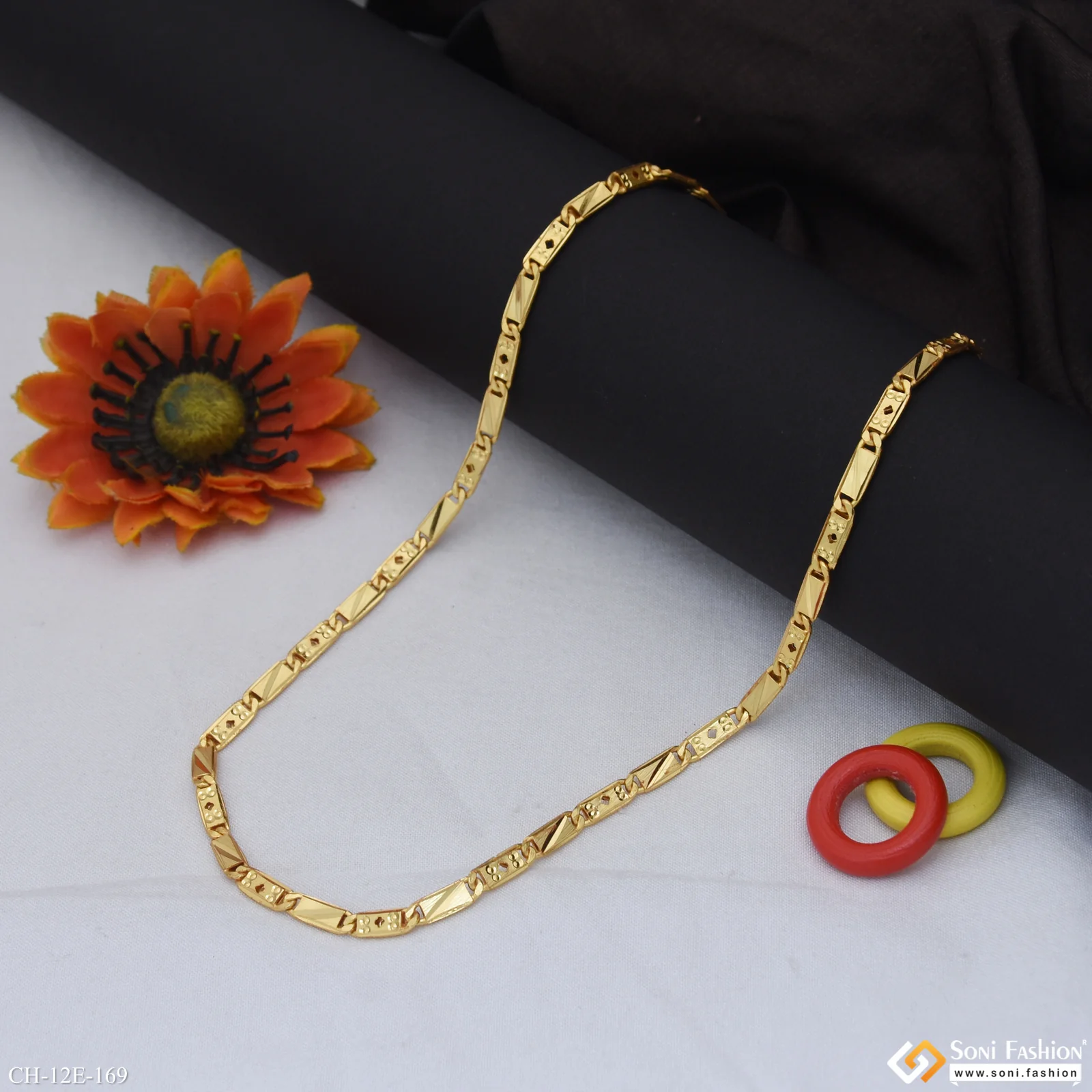 Glamorous Design Gold Plated Nawabi Chain for Men - Style E169 - Image 4
