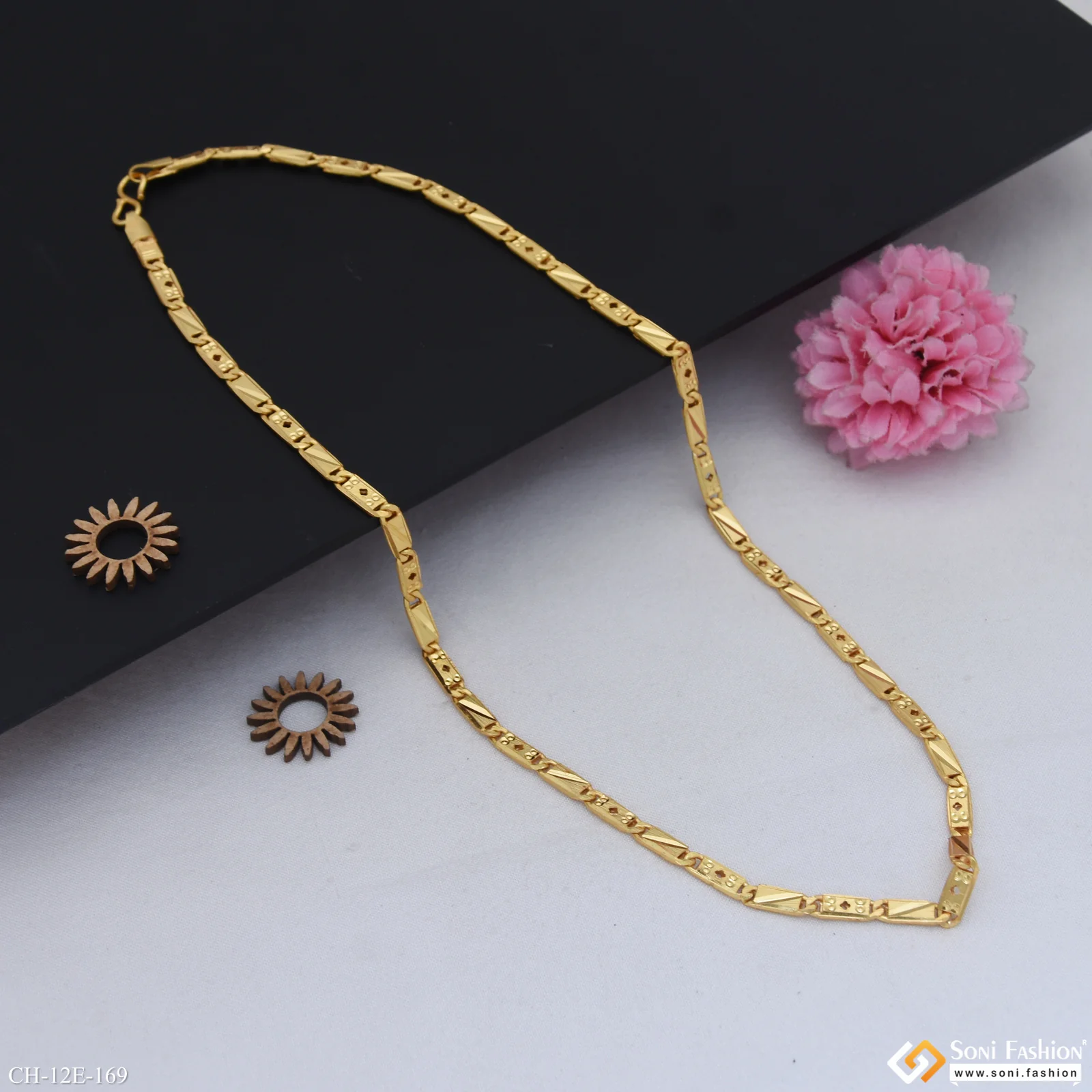 Glamorous Design Gold Plated Nawabi Chain for Men - Style E169 - Image 5