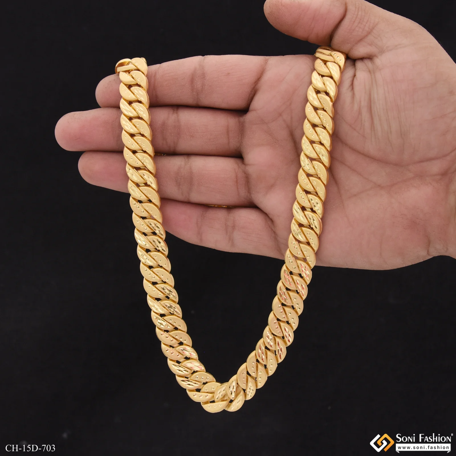 Glamorous Design Gold Plated Pokal Chain for Men - Style D703 - Image 2