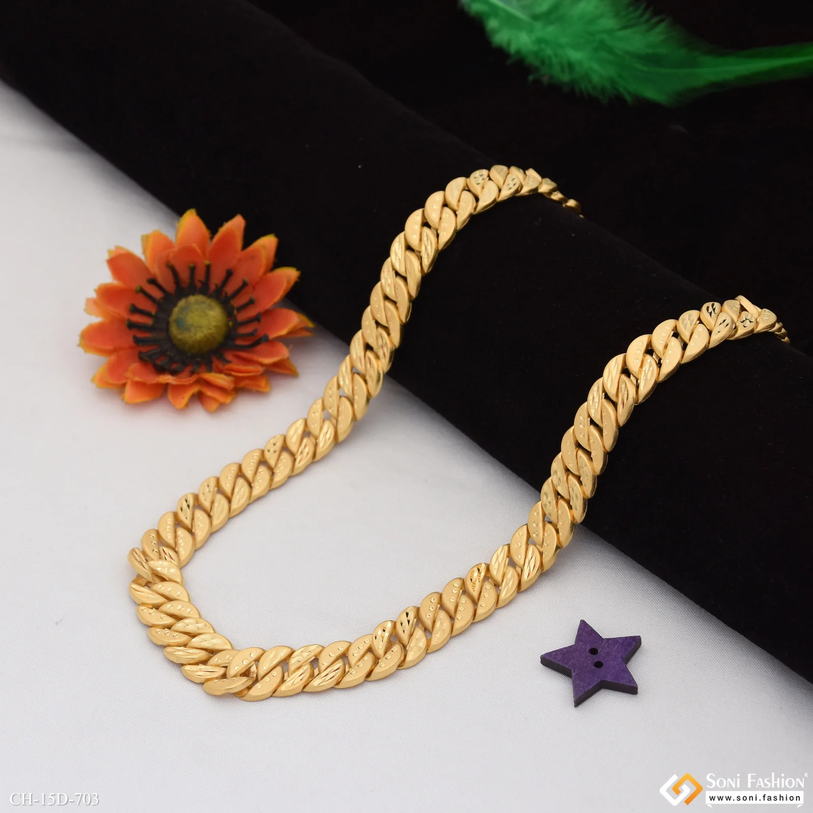Glamorous Design Gold Plated Pokal Chain for Men - Style D703 - Image 3