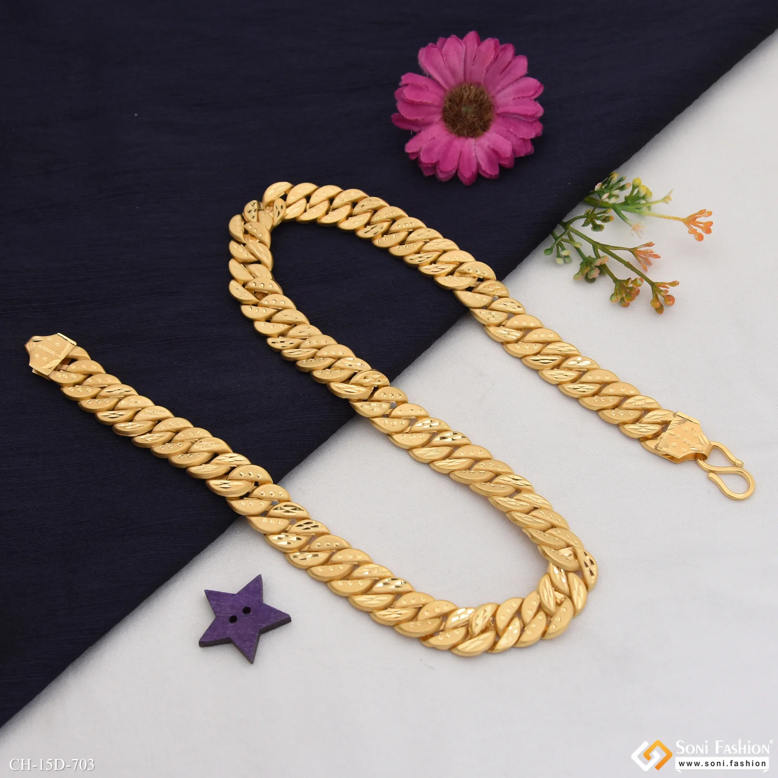Glamorous Design Gold Plated Pokal Chain for Men - Style D703 - Image 4