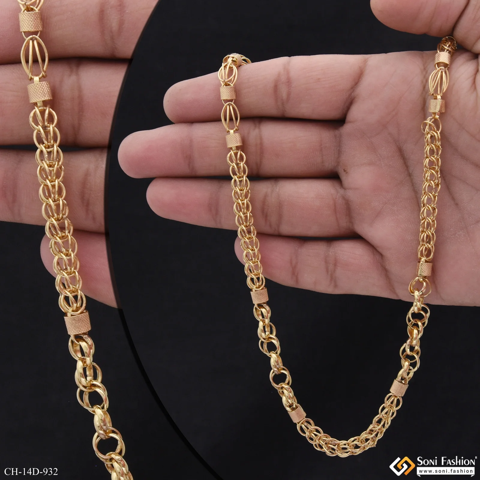 Glamorous Design Gold Plated Rajwadi Chain for Men - Style D932 - Image 2