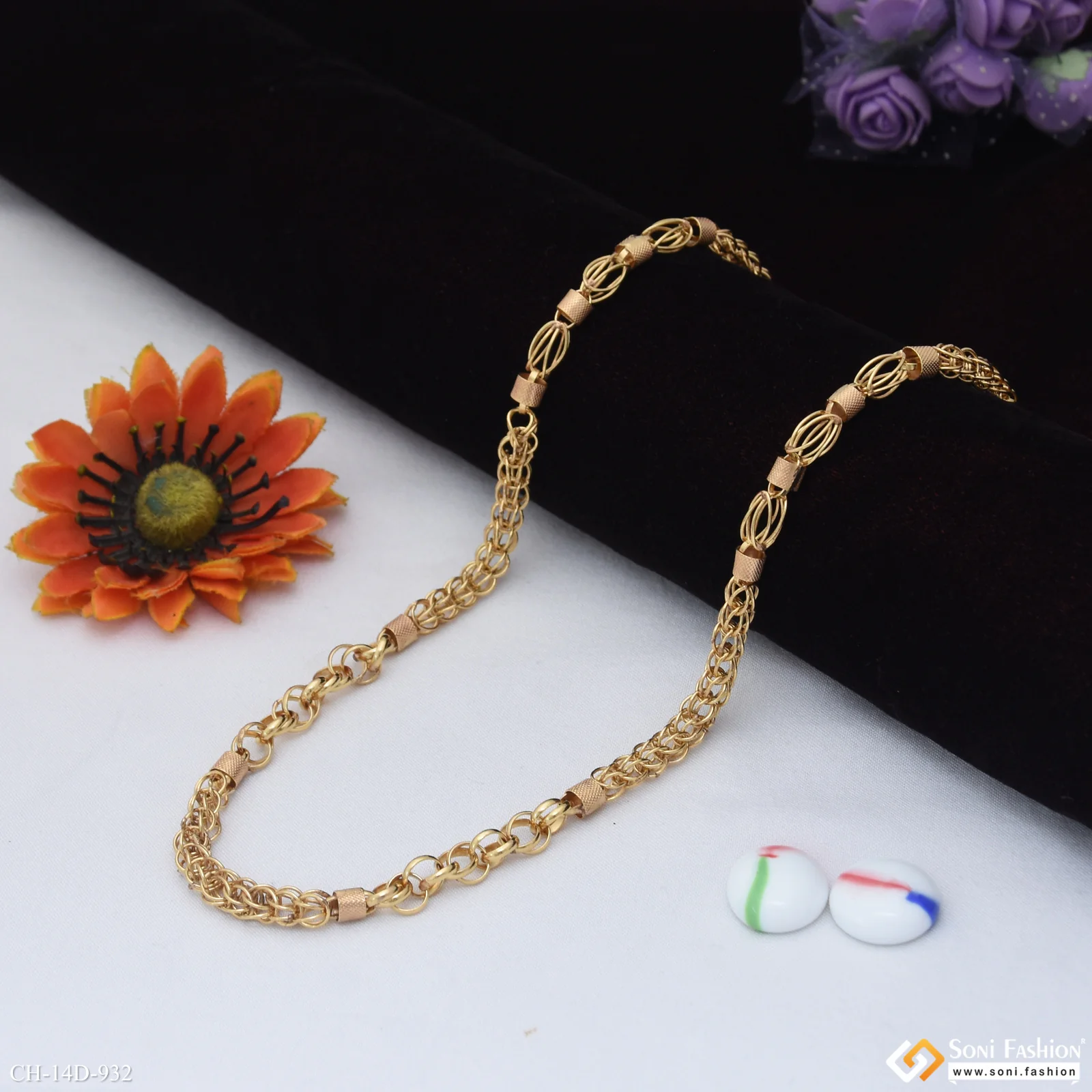 Glamorous Design Gold Plated Rajwadi Chain for Men - Style D932 - Image 3