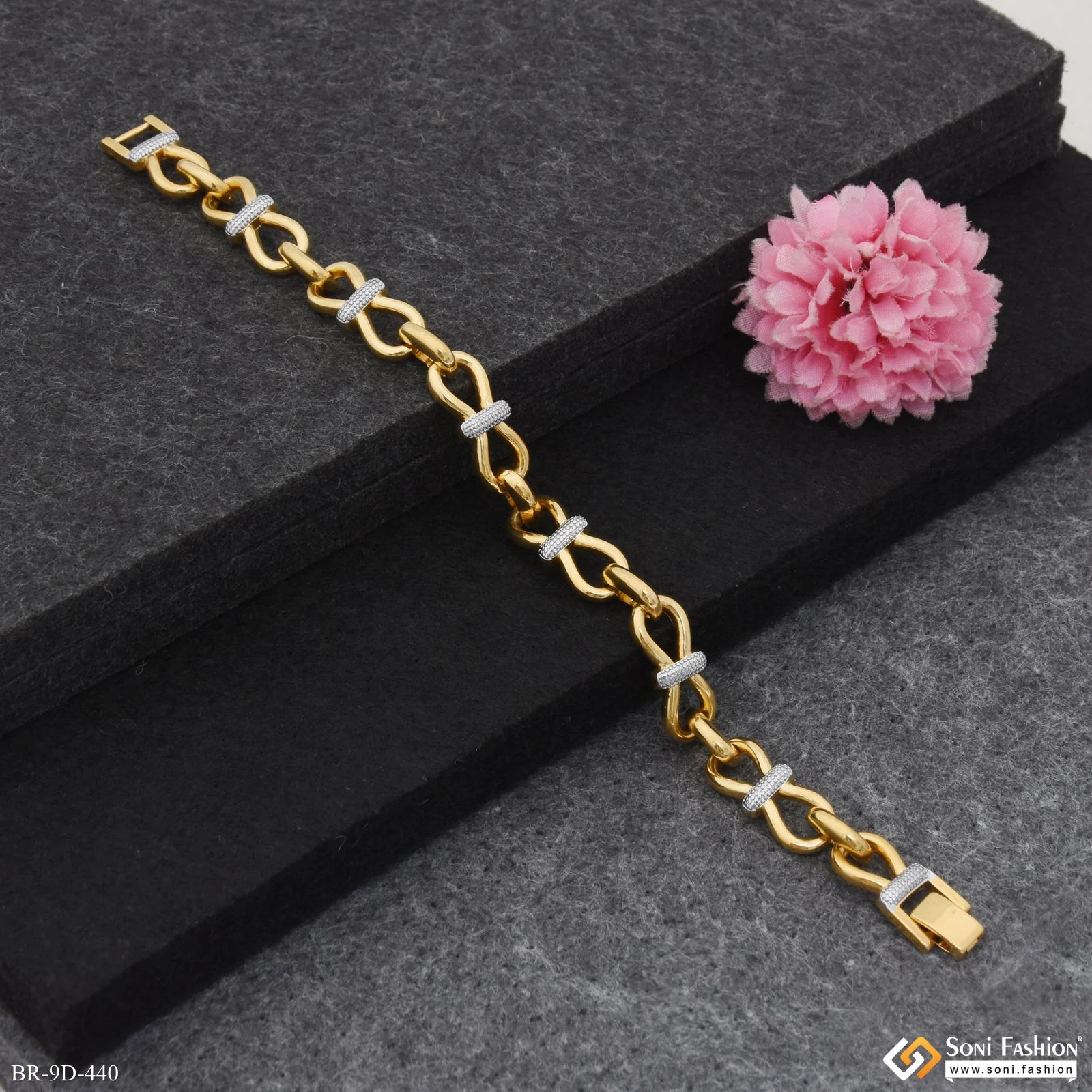 Glamorous Design Golden & Silver Color Bracelet for Men - Style D440 - Image 5
