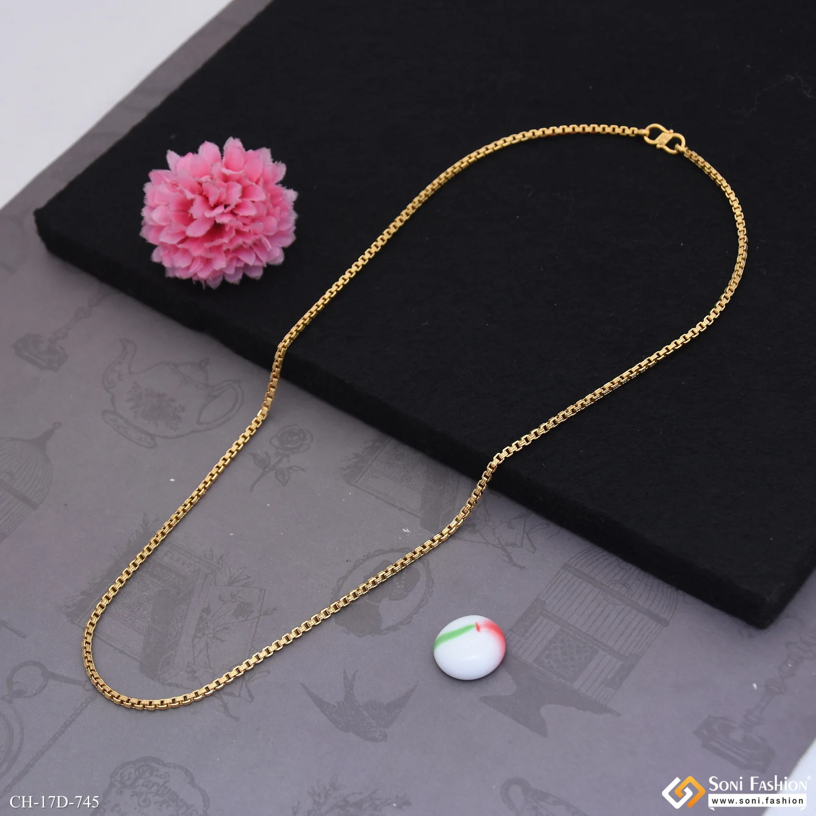 Glittering Design 18k Gold Plated Box Chain for Men - Style D745 - Image 4