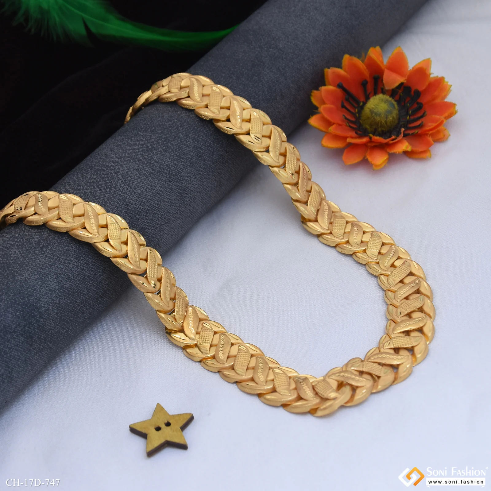 Glittering Design Gold Plated Pokal Chain for Men - Style D747 - Image 4