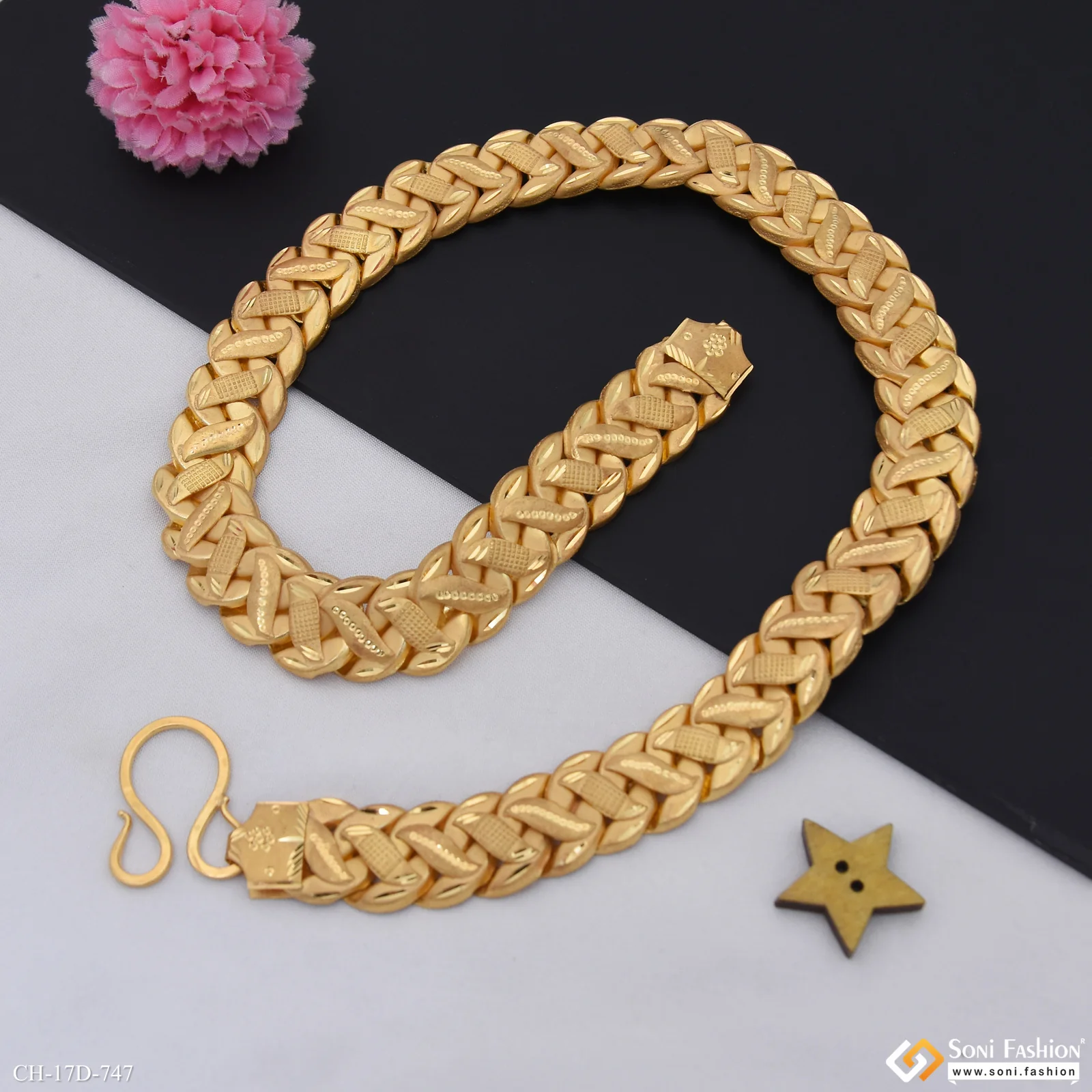Glittering Design Gold Plated Pokal Chain for Men - Style D747 - Image 5