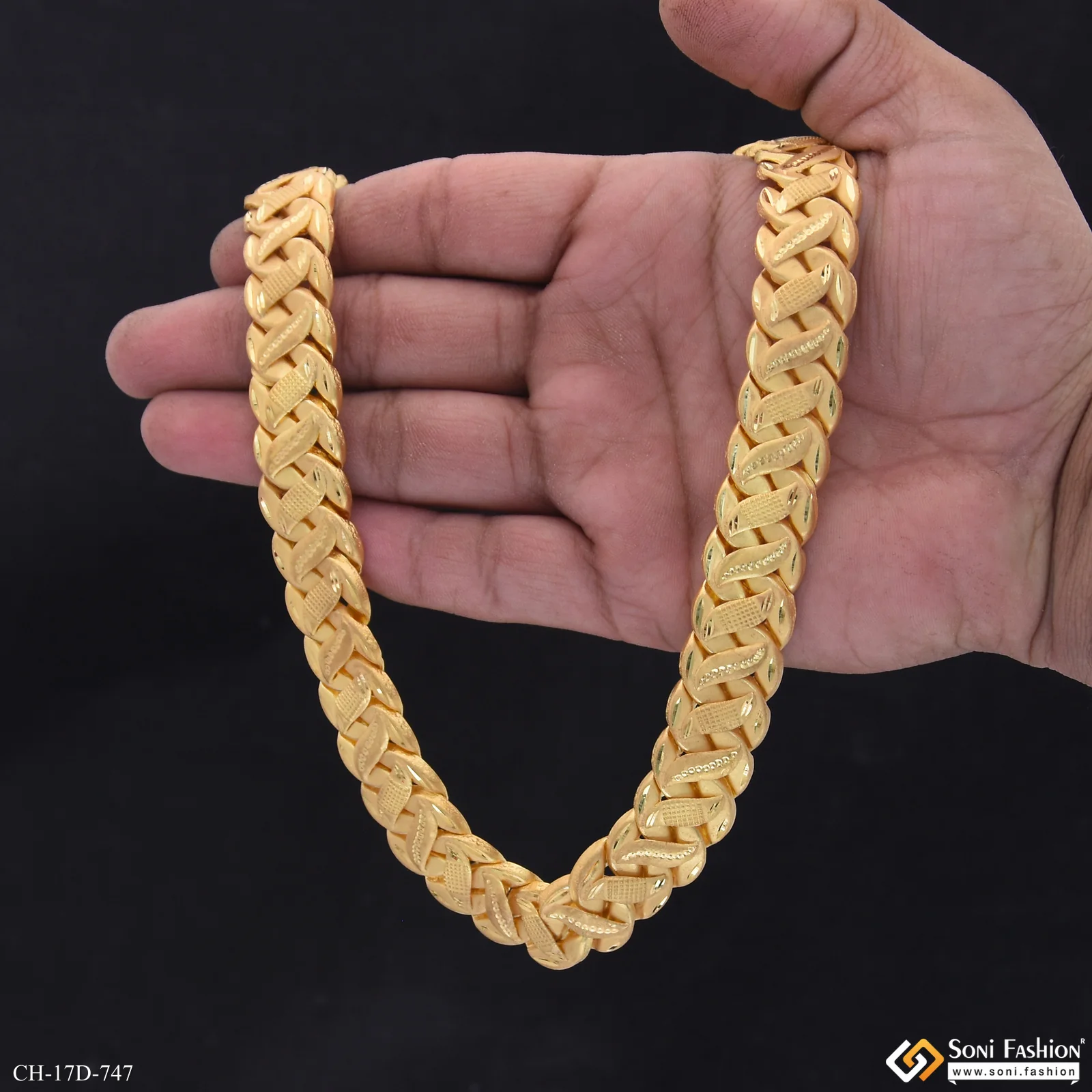 Glittering Design Gold Plated Pokal Chain for Men - Style D747 - Image 7