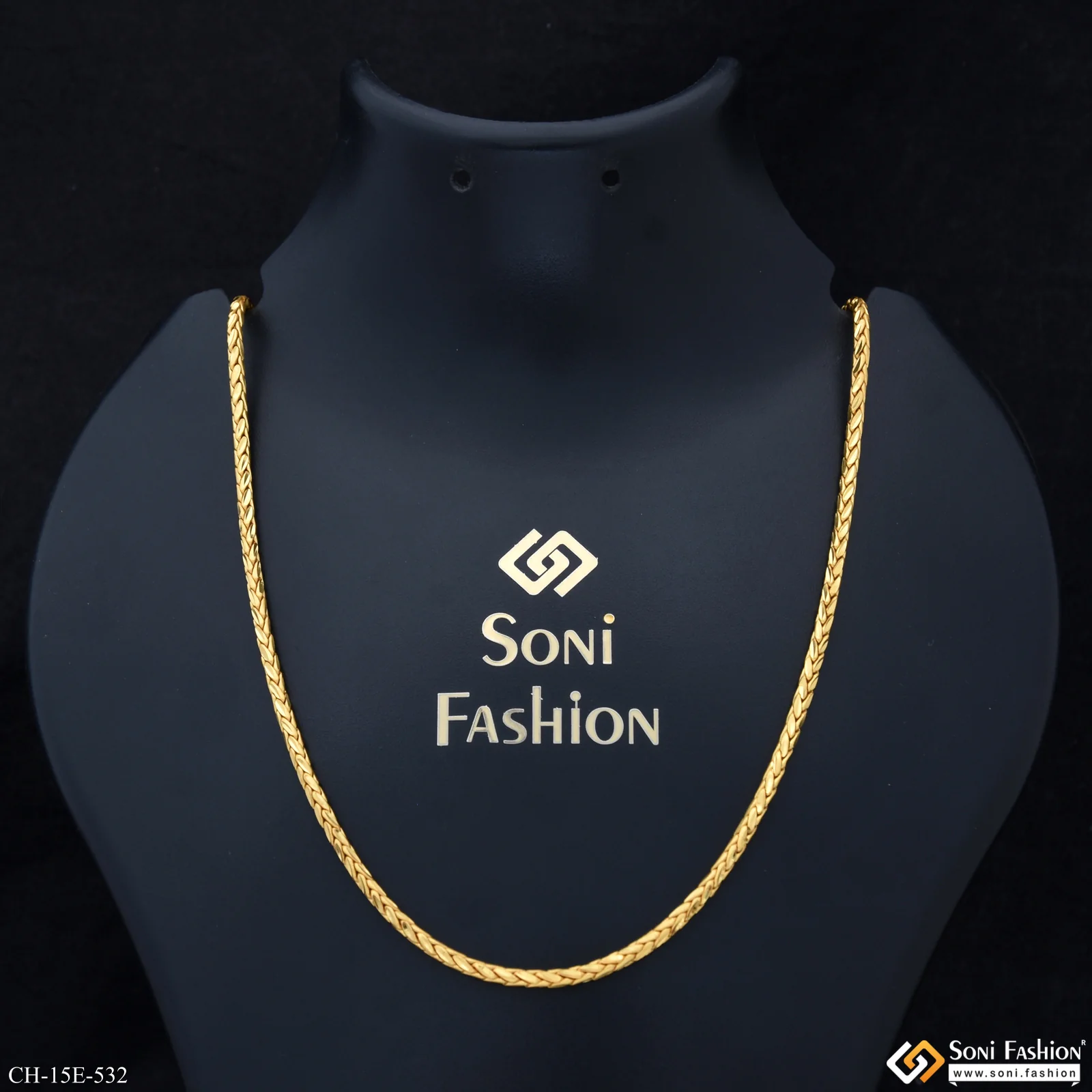 Glittering Design Gold Plated Rope Chain for Men - Style E532