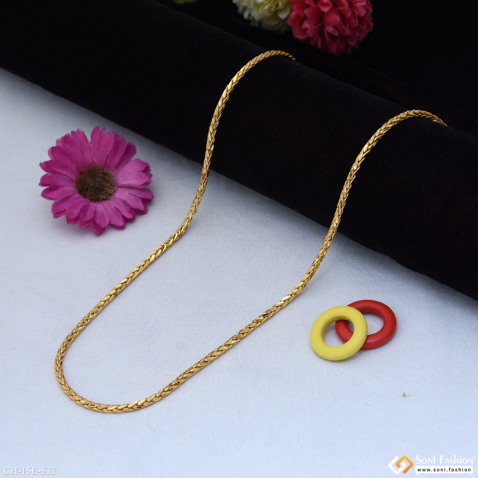 Glittering Design Gold Plated Rope Chain for Men - Style E532 - Image 3