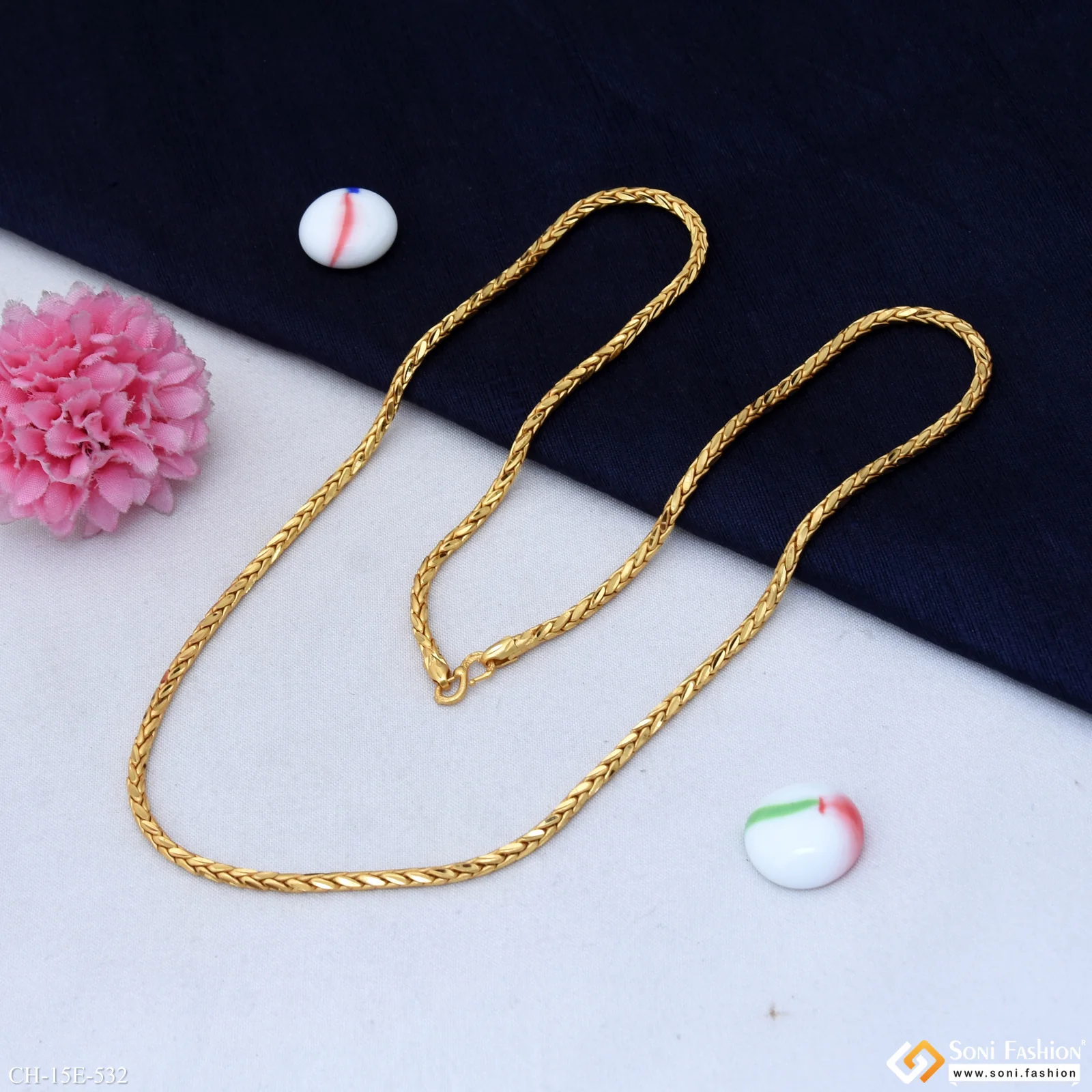 Glittering Design Gold Plated Rope Chain for Men - Style E532 - Image 5