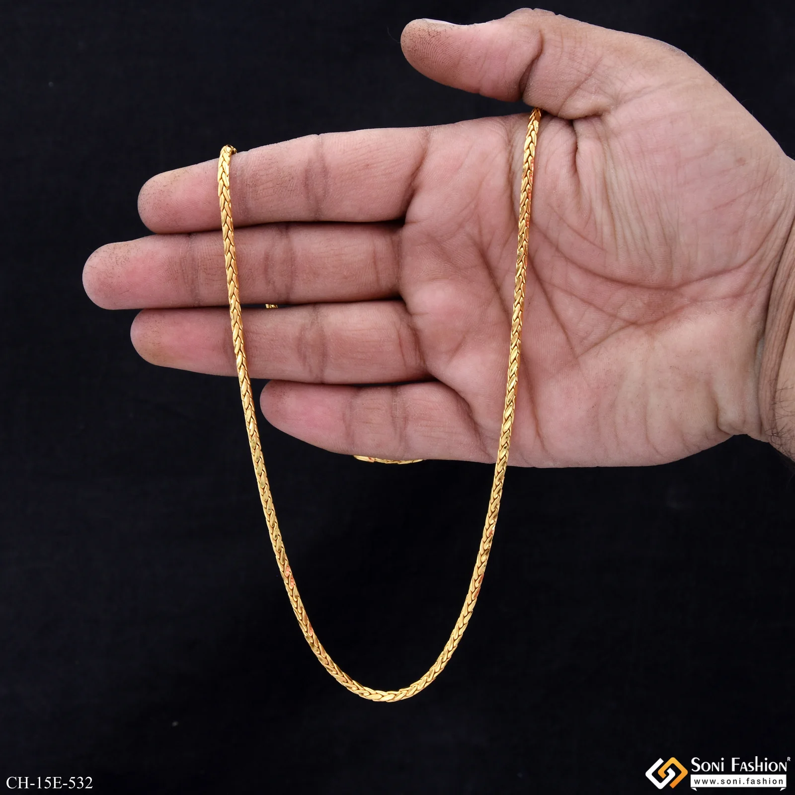 Glittering Design Gold Plated Rope Chain for Men - Style E532 - Image 6