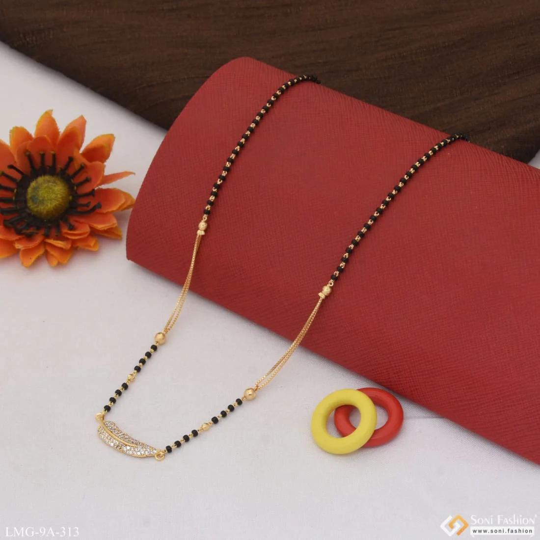 Glittering Design Latest Design Gold Plated Mangalsutra for Women - Style A313 - Image 4