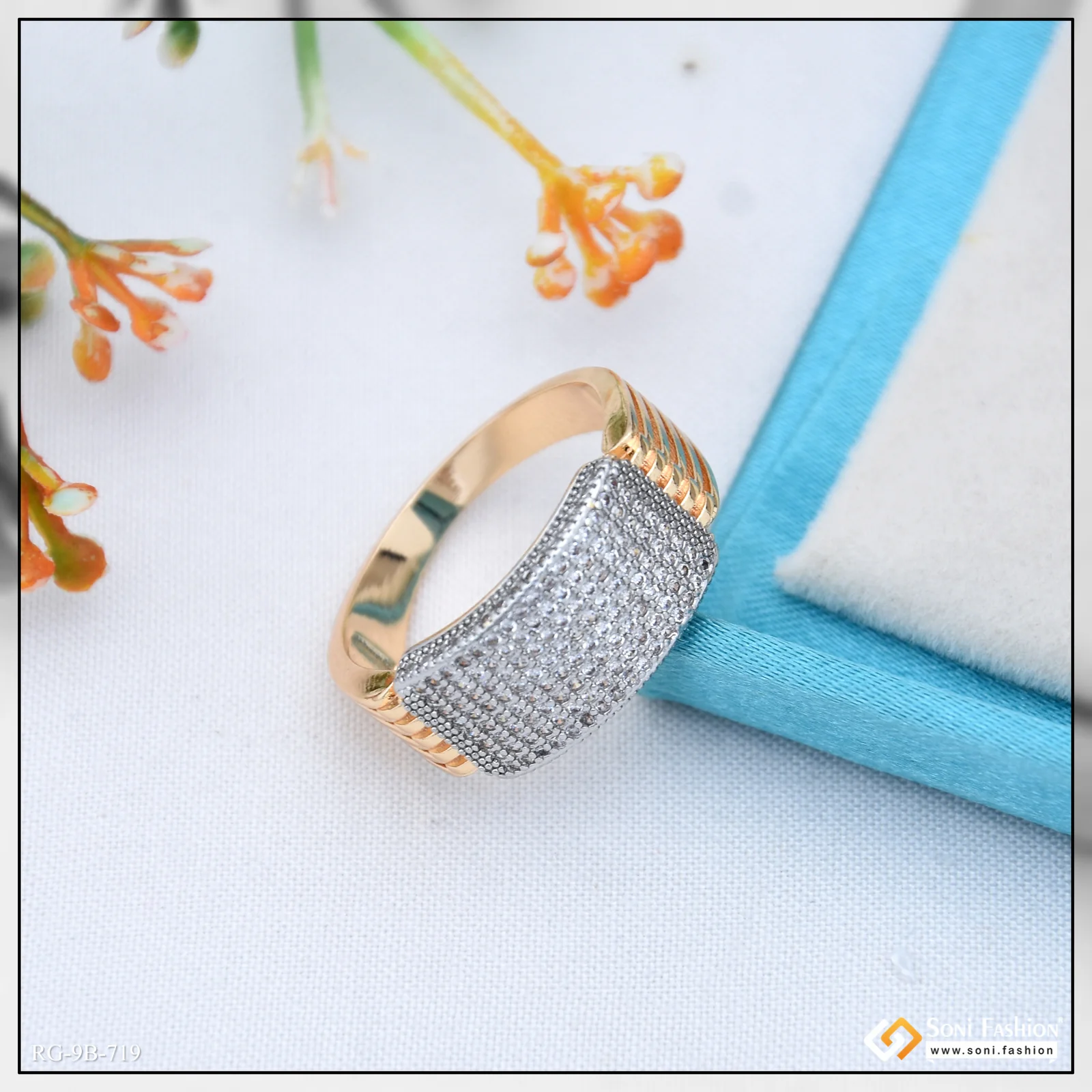 Glittering Design Rose Gold Color Ring - Style B719 - Image 4