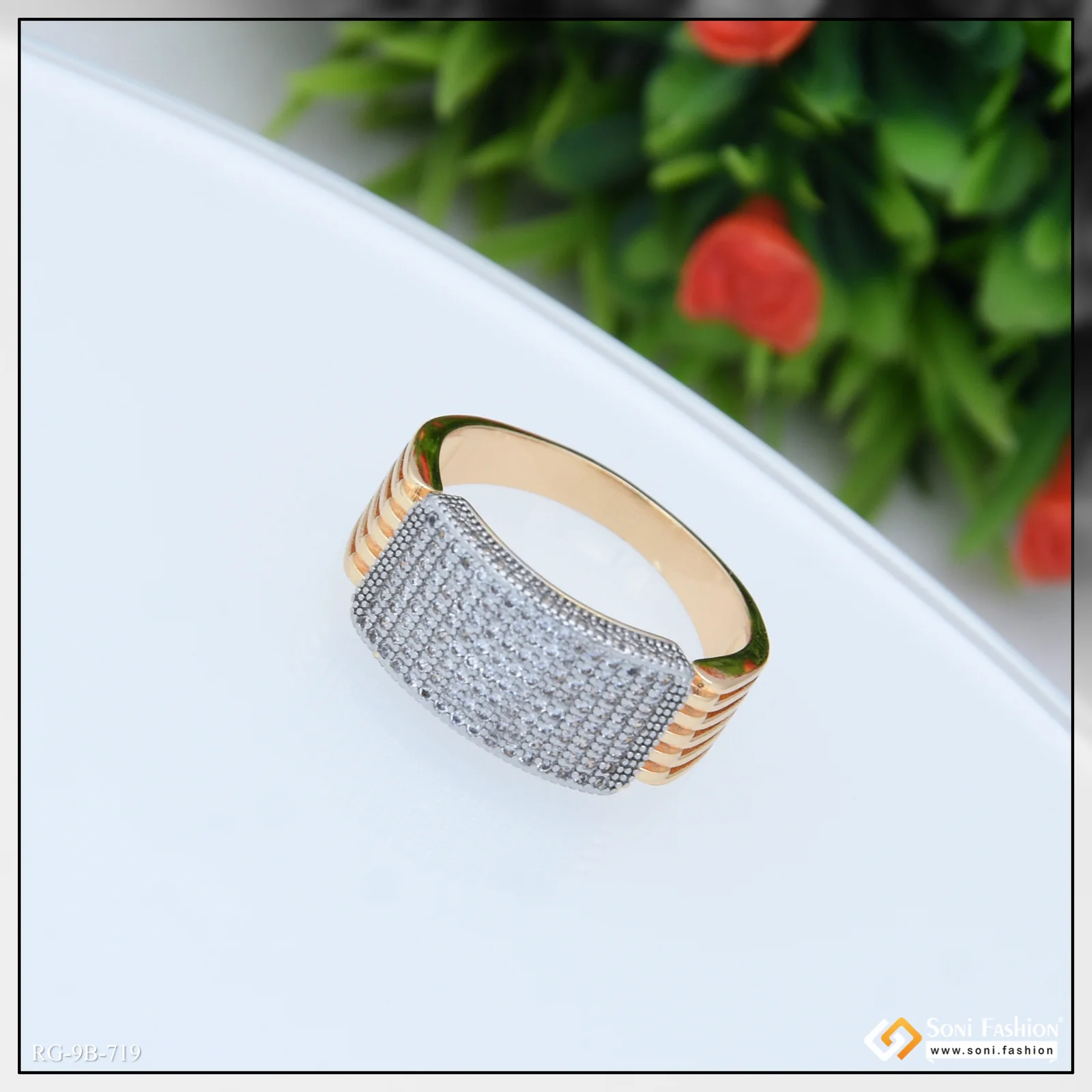Glittering Design Rose Gold Color Ring - Style B719 - Image 5