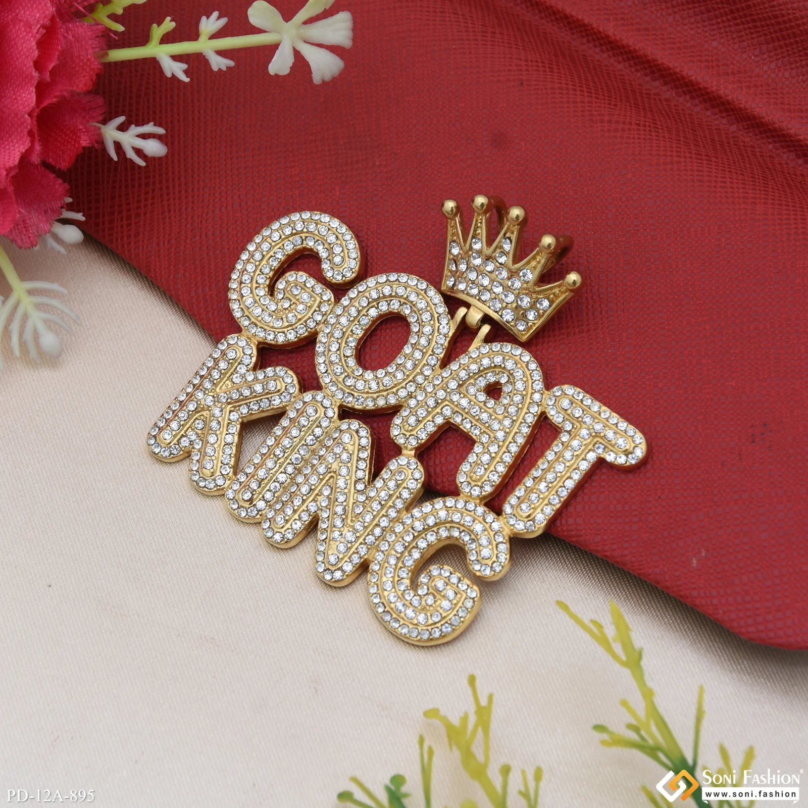 Goat King (greatest Of All Time) With Diamond Golden Color Pendant - Style A895 - Image 4