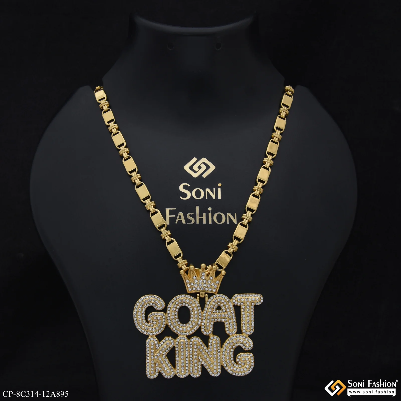 Goat King Popular Design Golden Color Pendant With Chain for Men (CP-C314-A895)