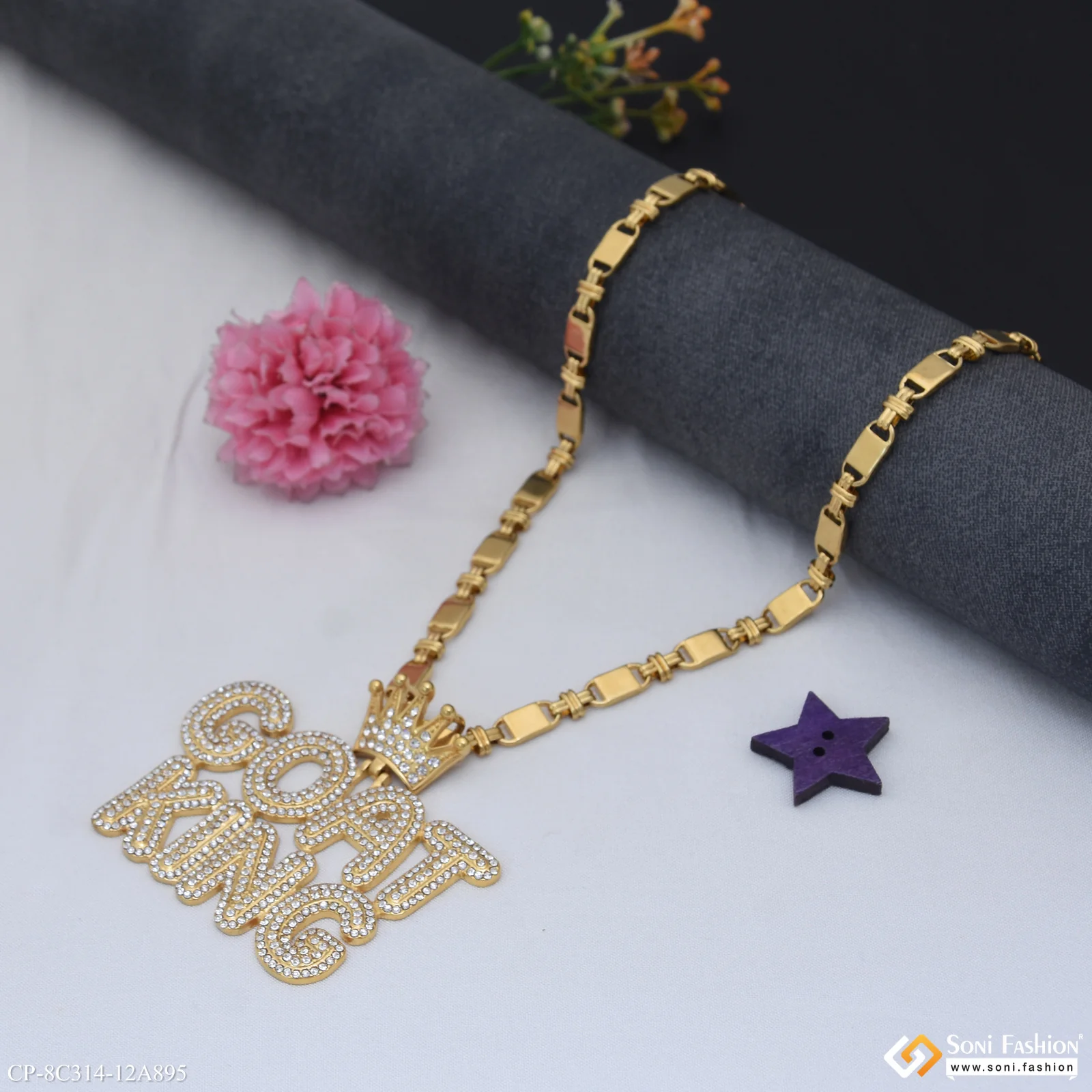 Goat King Popular Design Golden Color Pendant With Chain for Men (CP-C314-A895) - Image 2