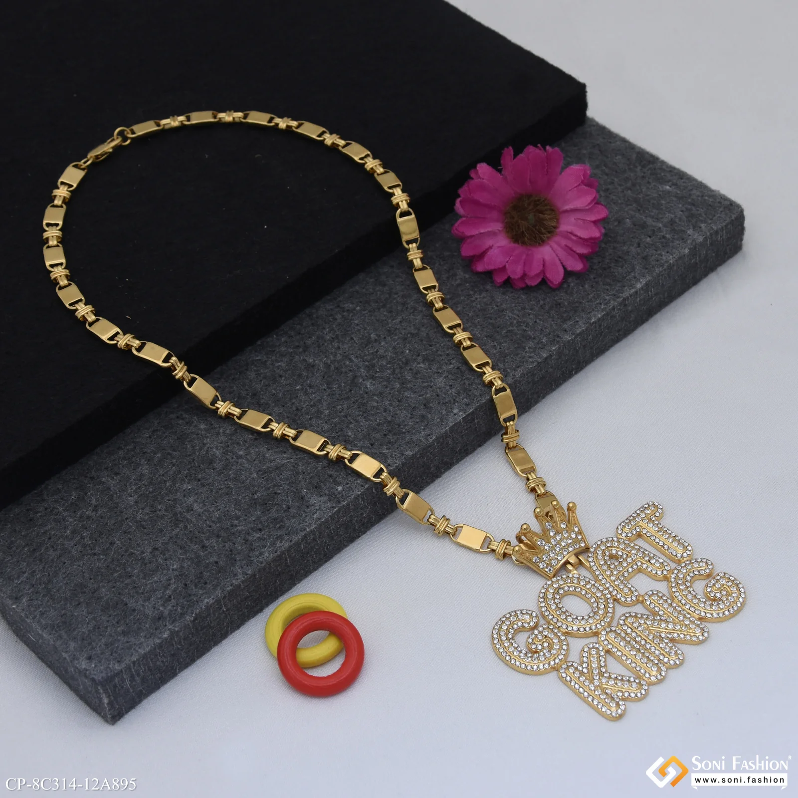 Goat King Popular Design Golden Color Pendant With Chain for Men (CP-C314-A895) - Image 3