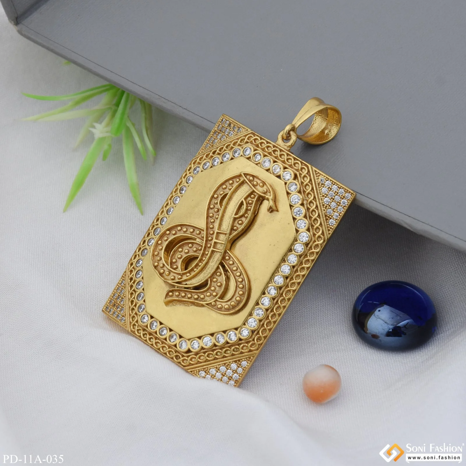 Goga Maharaj Diamond Pendant Premium-Grade Quality Gold Plated for Men - Style A035 - Image 4