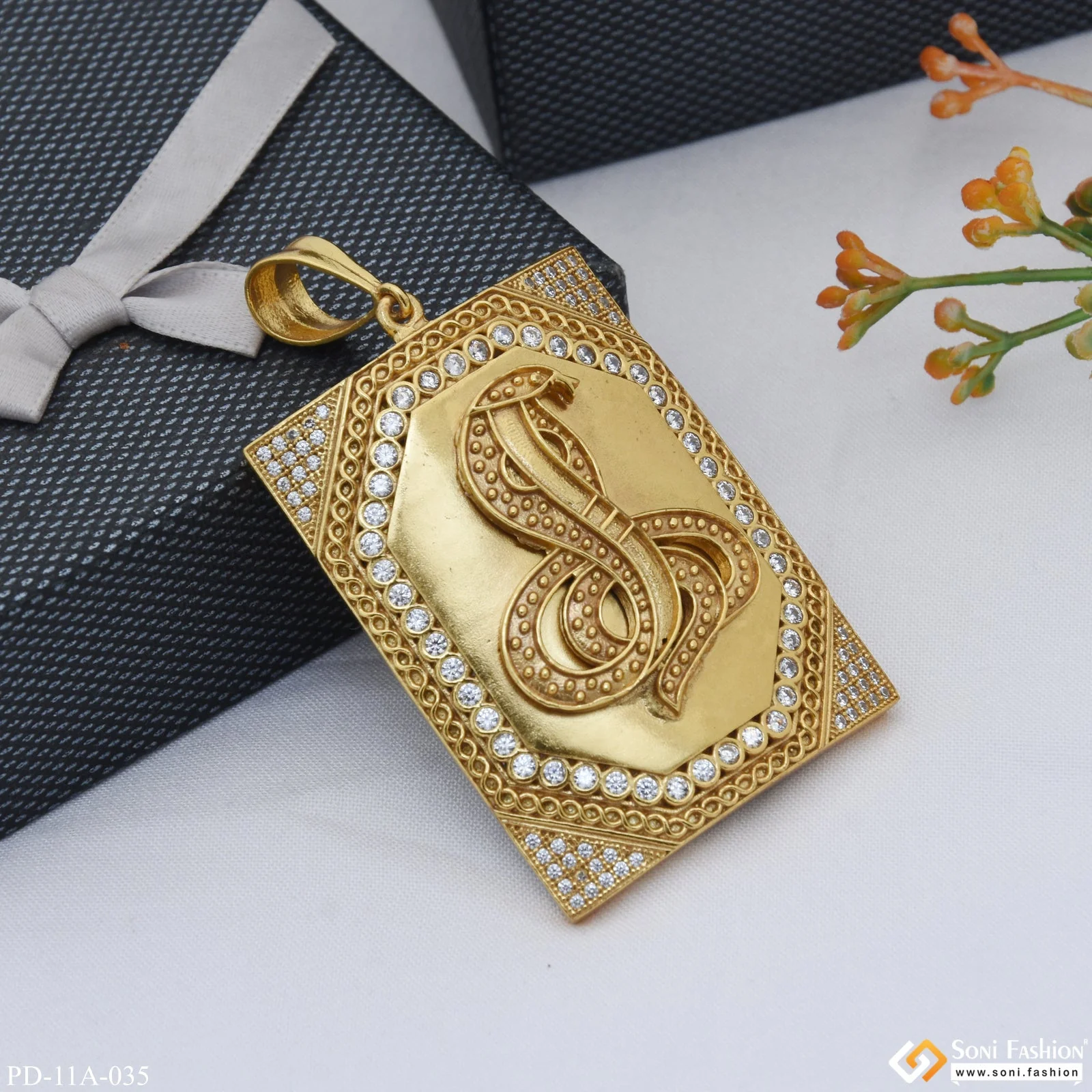 Goga Maharaj Diamond Pendant Premium-Grade Quality Gold Plated for Men - Style A035 - Image 5