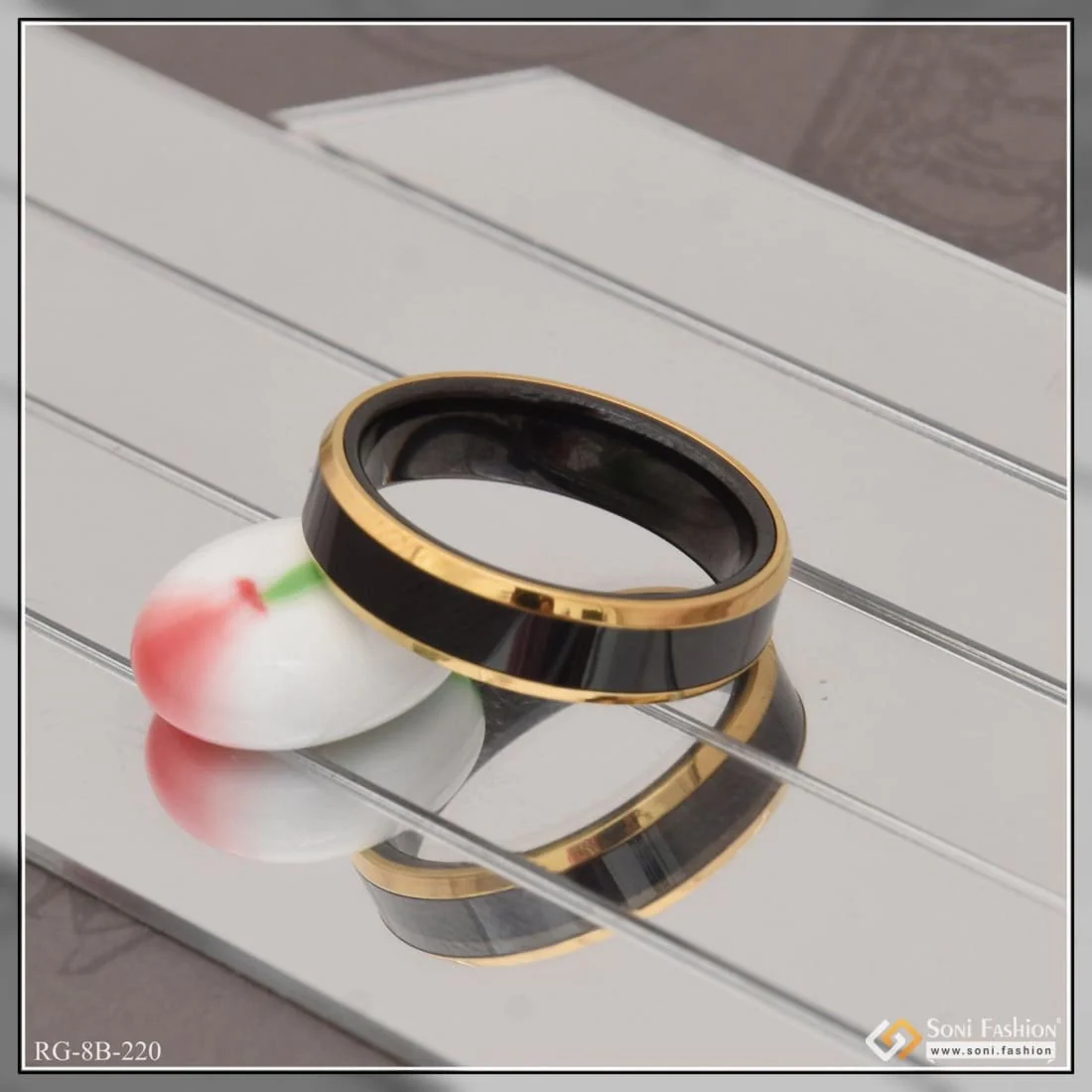 Gold & Black Gorgeous High-quality Eye-catching Design Ring For Men - Style B220 - Image 3