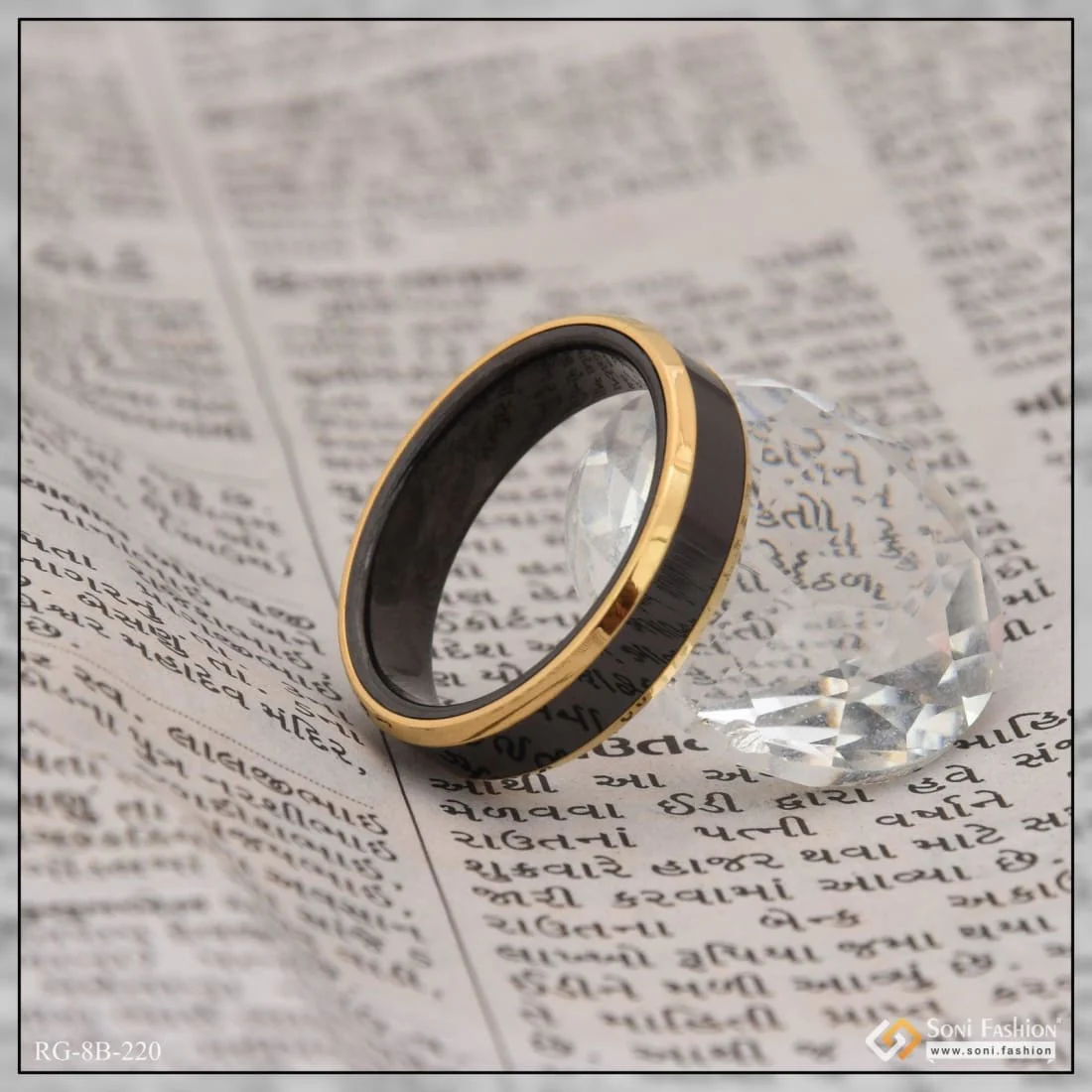 Gold & Black Gorgeous High-quality Eye-catching Design Ring For Men - Style B220 - Image 4