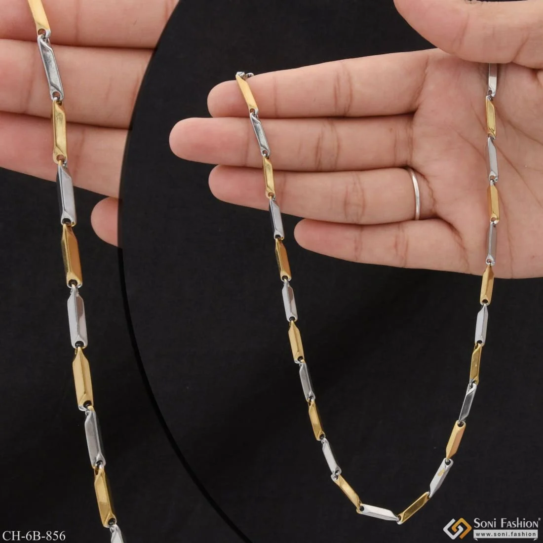 Small Triangle Fashion-Forward Design High-Quality Golden Color Chain - Style B856 - Image 3