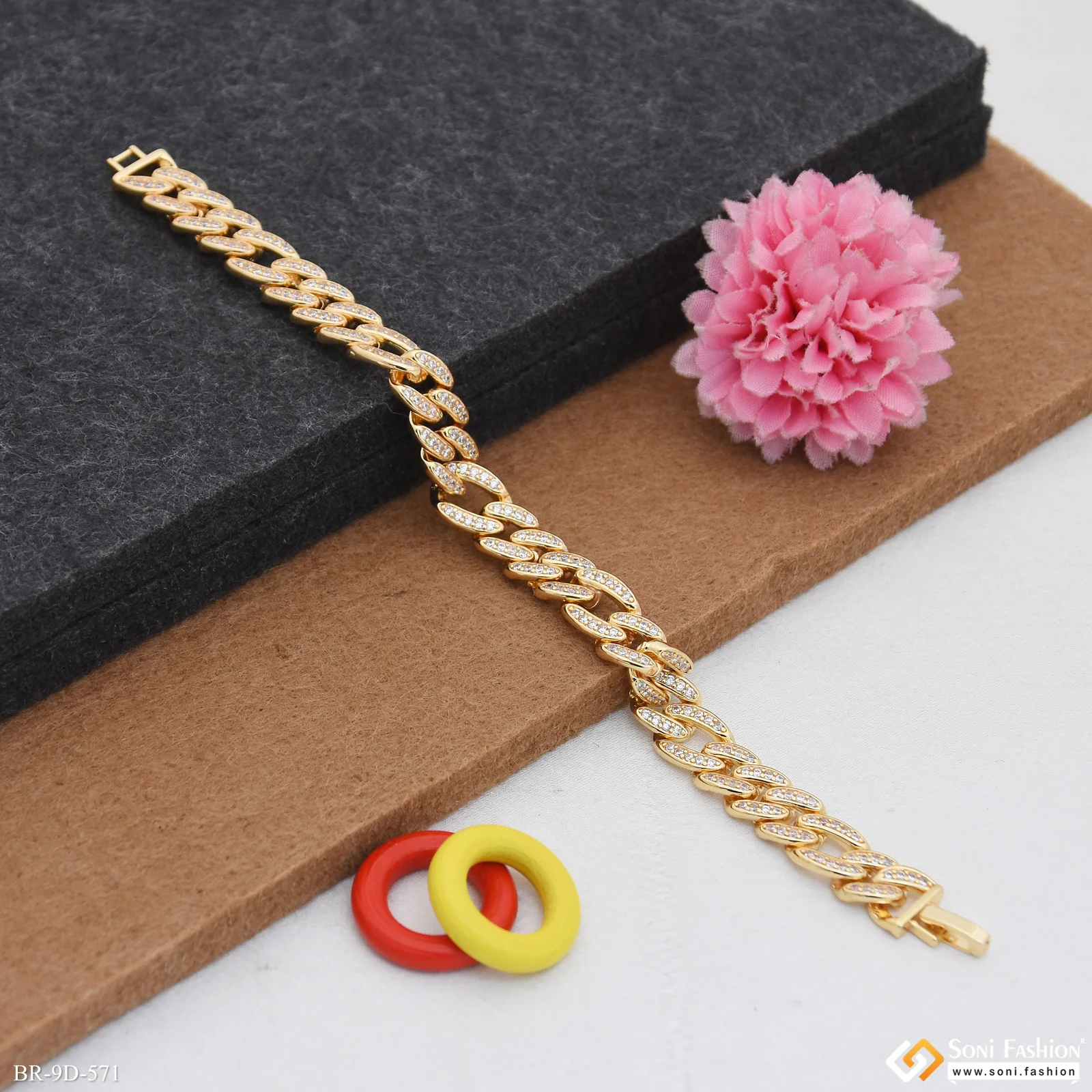 Golden Color Stainless Steel Cuban Link Bracelet for Men - Style D571 - Image 6